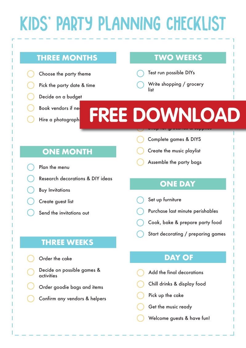 Pdf Free Printable Party Planning Worksheet