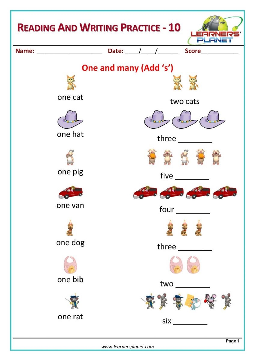 Free Kindergarten Writing Worksheets Printables PDF