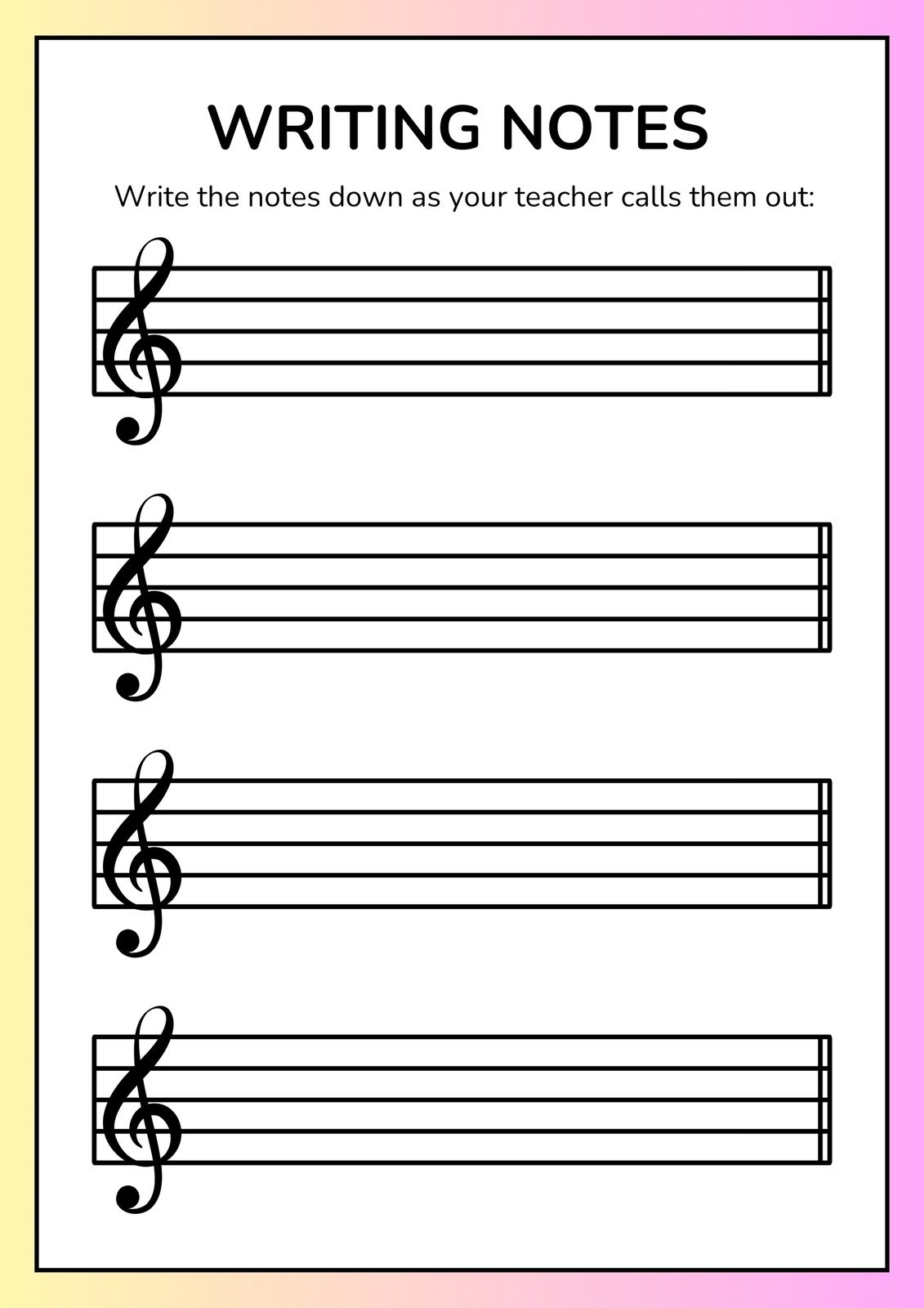 Free Printable Music Worksheets