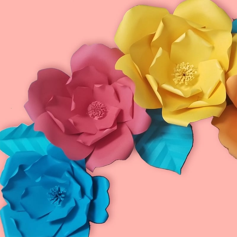 Free Paper Flower Template Printable Cut File