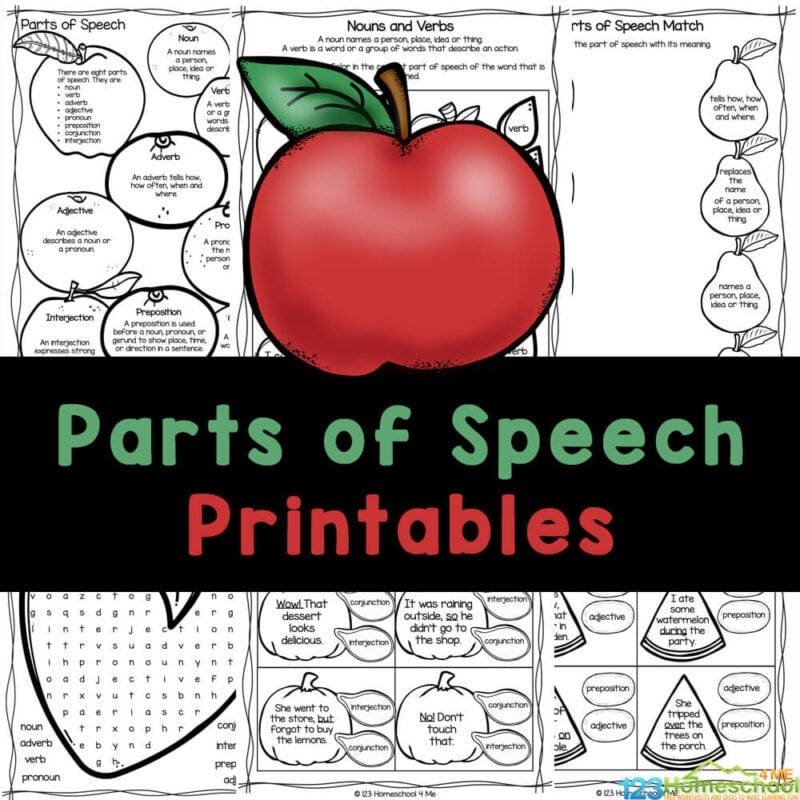 FREE Parts Of Speech Exercises Worksheets With Answers PDF