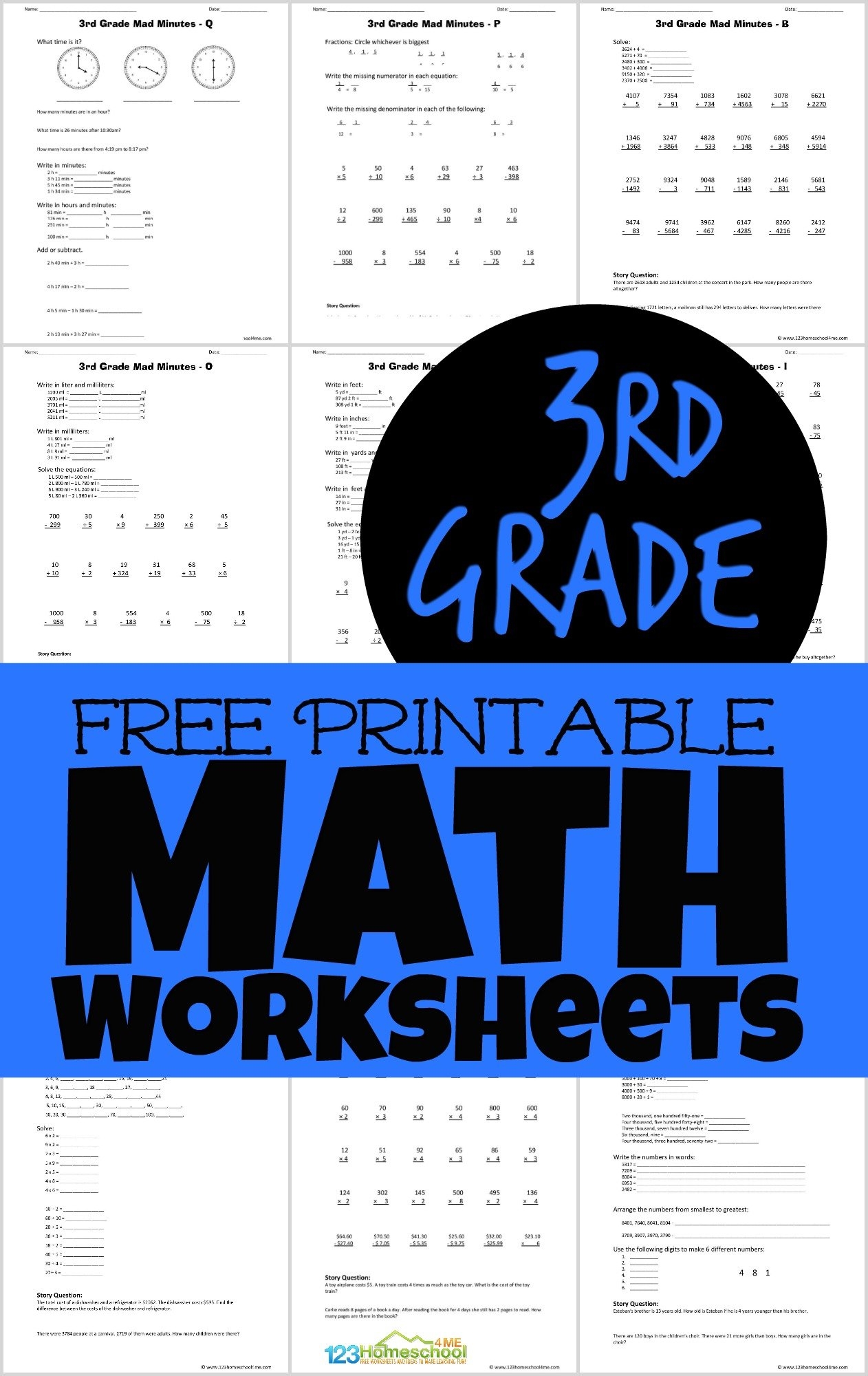 3rd Grade Printable Math Worksheets