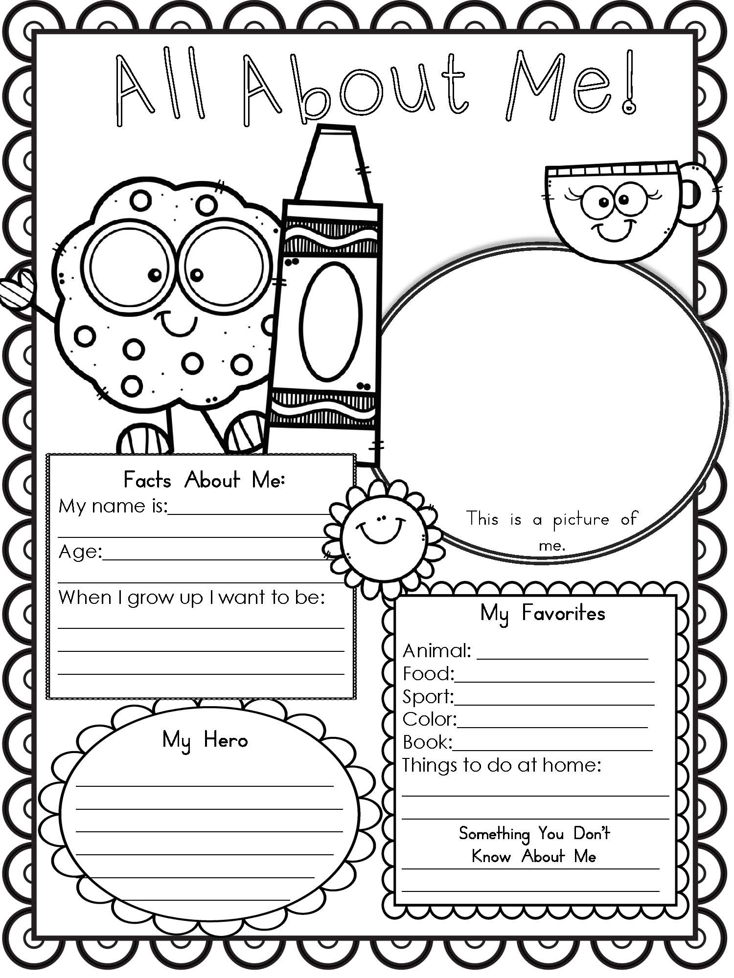 Free Printable All About Me Worksheet Modern Homeschool Family Worksheets Library