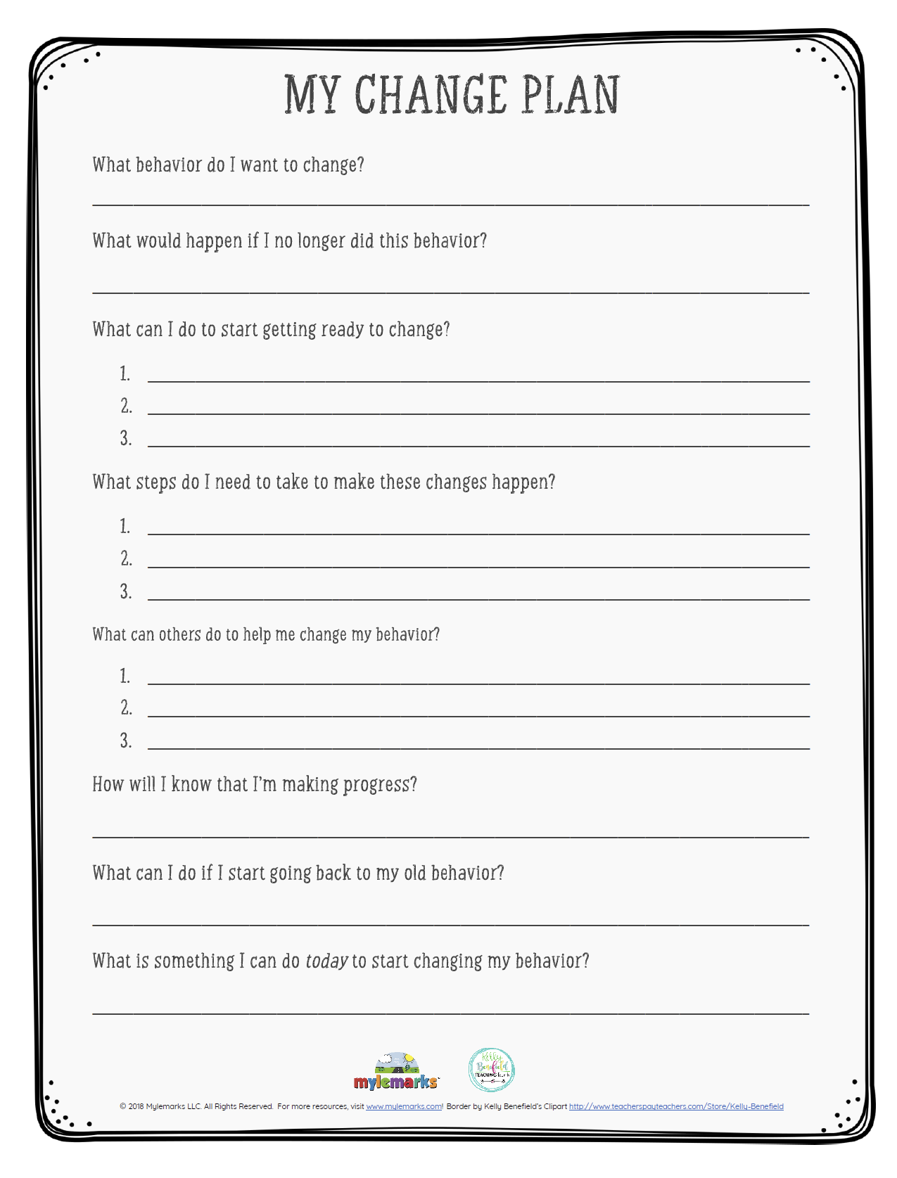 Free Printable Behavior Worksheet Encouraging Positive Habits