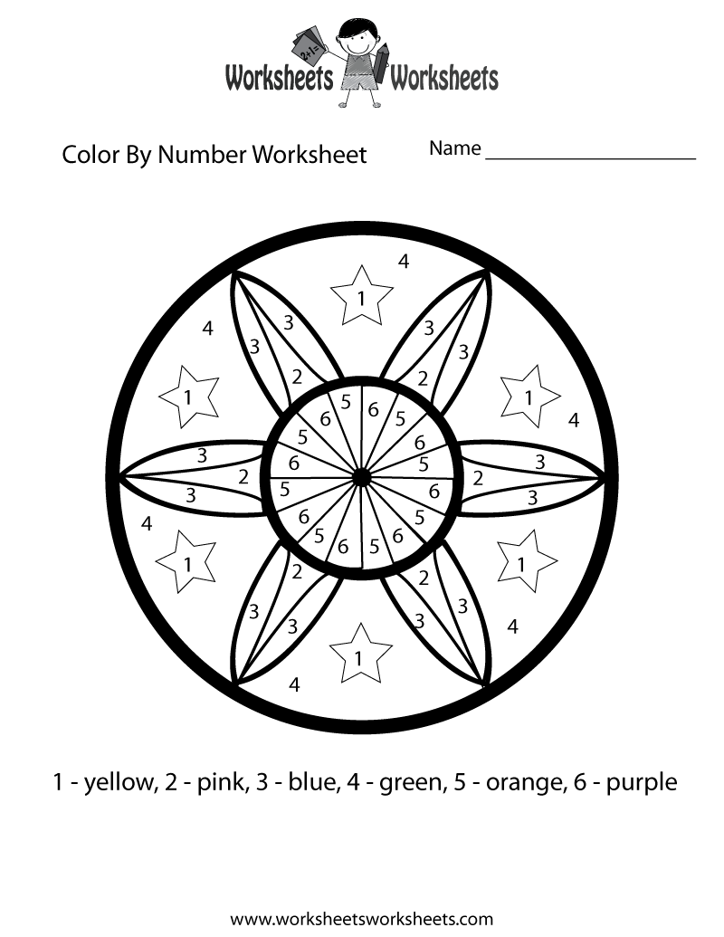 Color By Number Math Worksheets Printable
