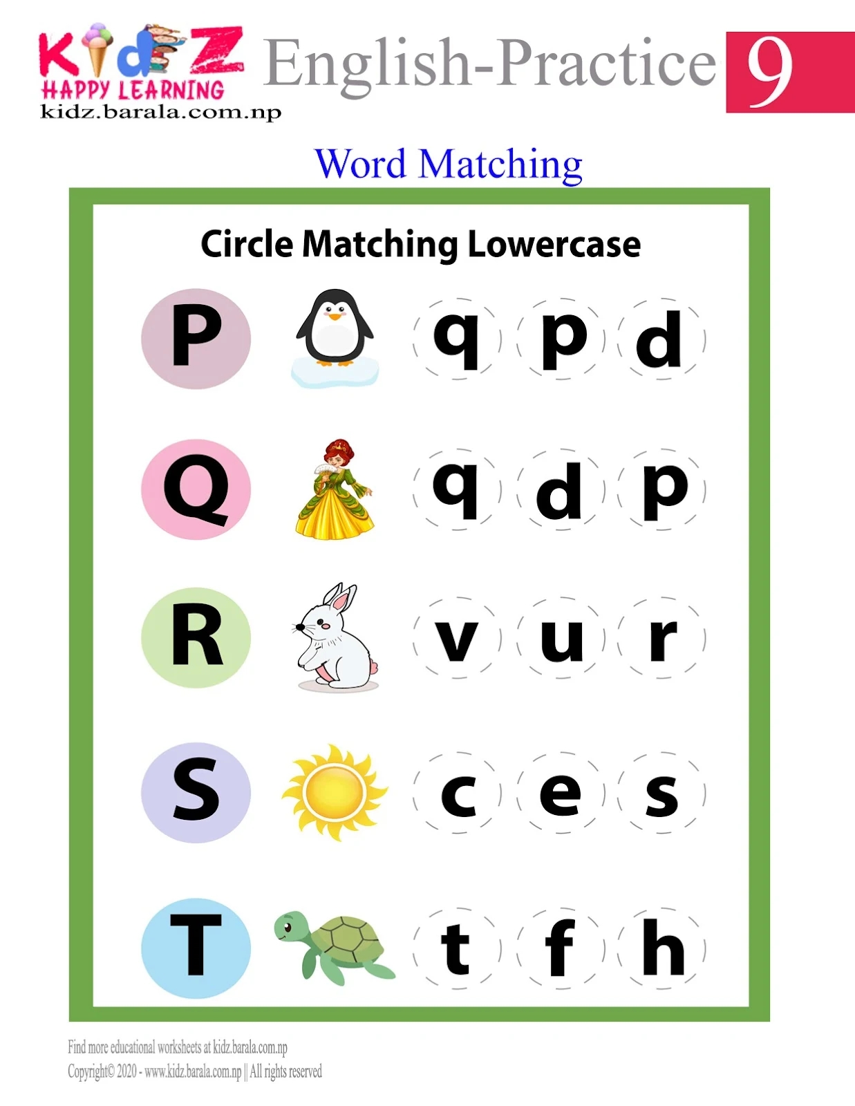 Free Printable English Worksheets Preschool Kids