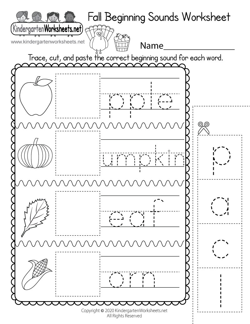 Free Printable Beginning Sounds Worksheets