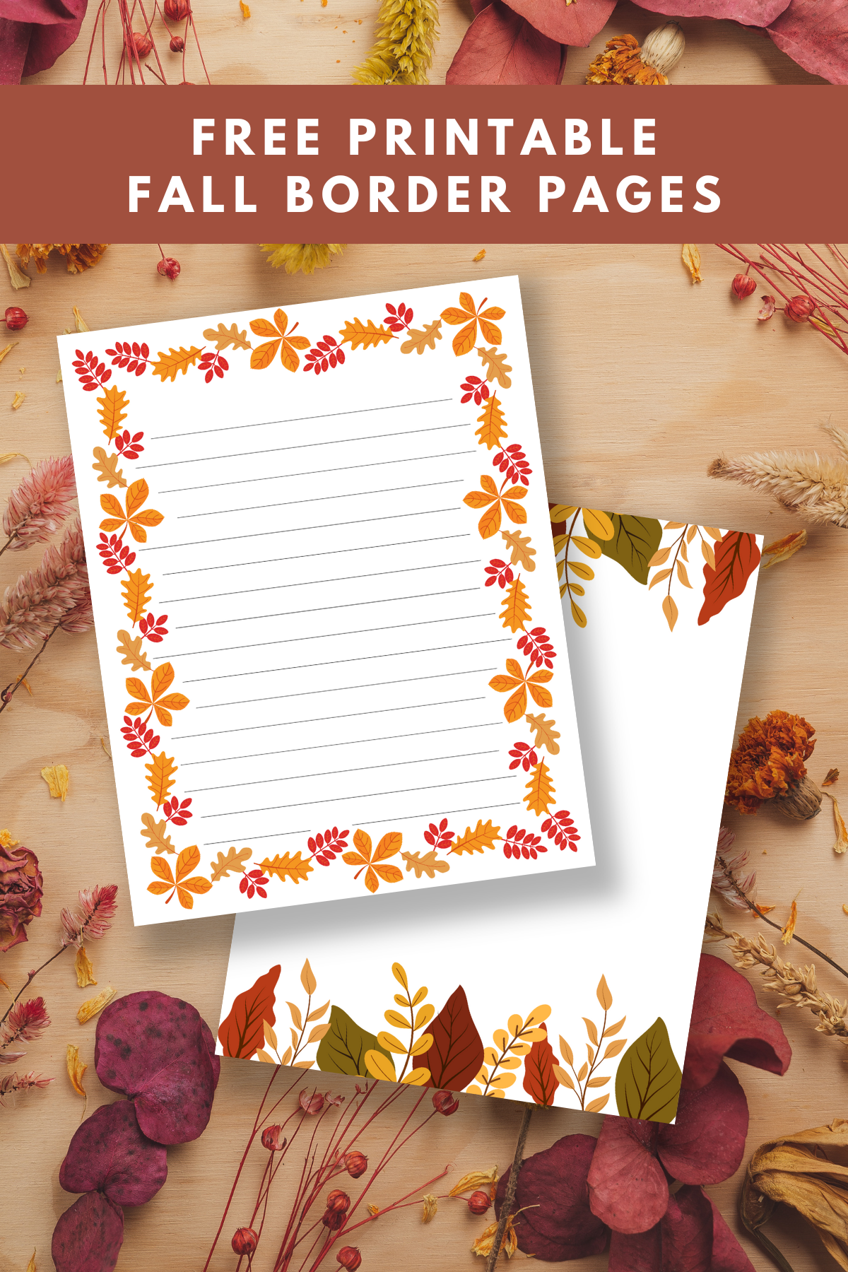 Free Printable Fall Page Borders Gathering Beauty