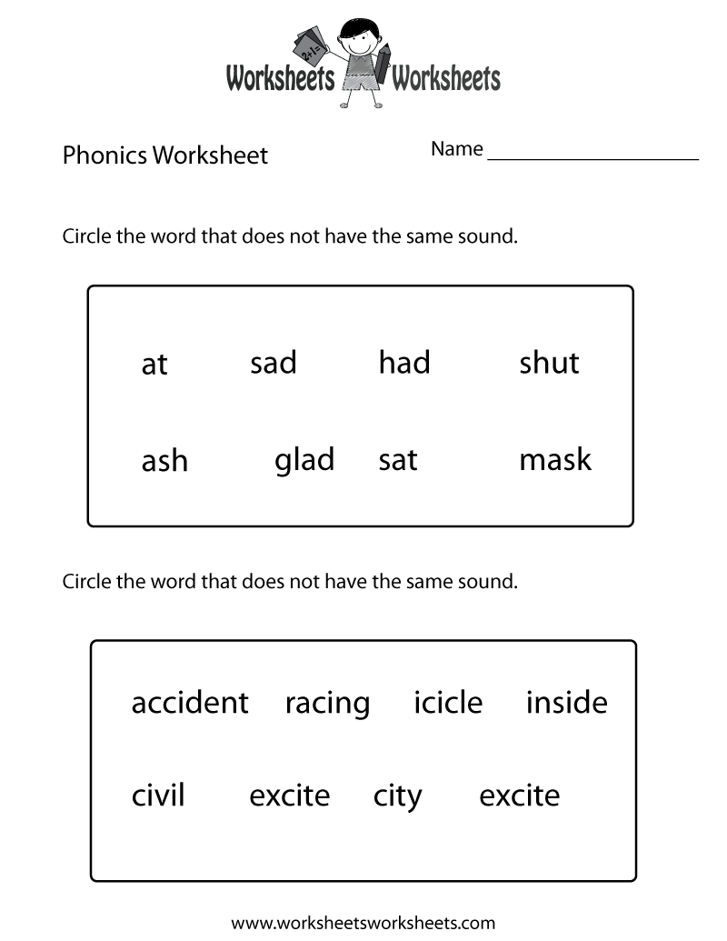Phonics Printable Worksheets