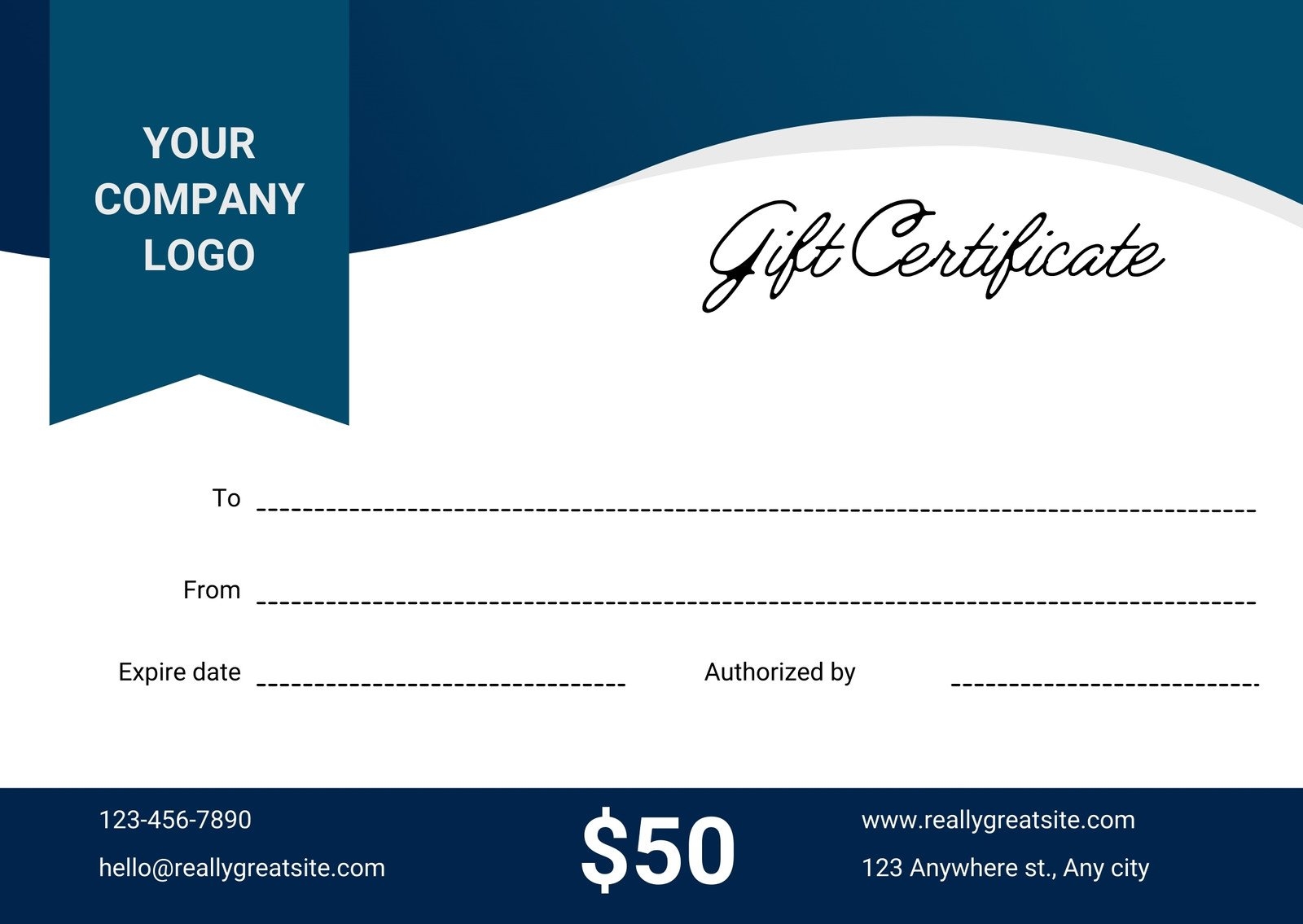 Printable Gift Certificate Form
