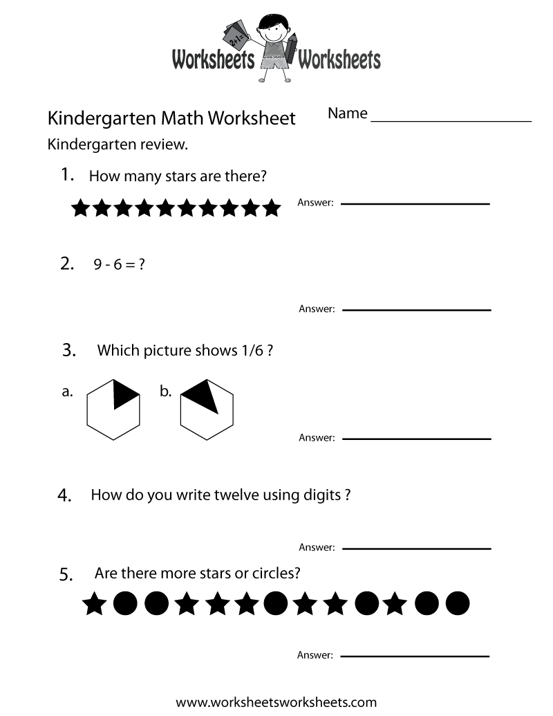 Math Worksheets For Kindergarten Printable