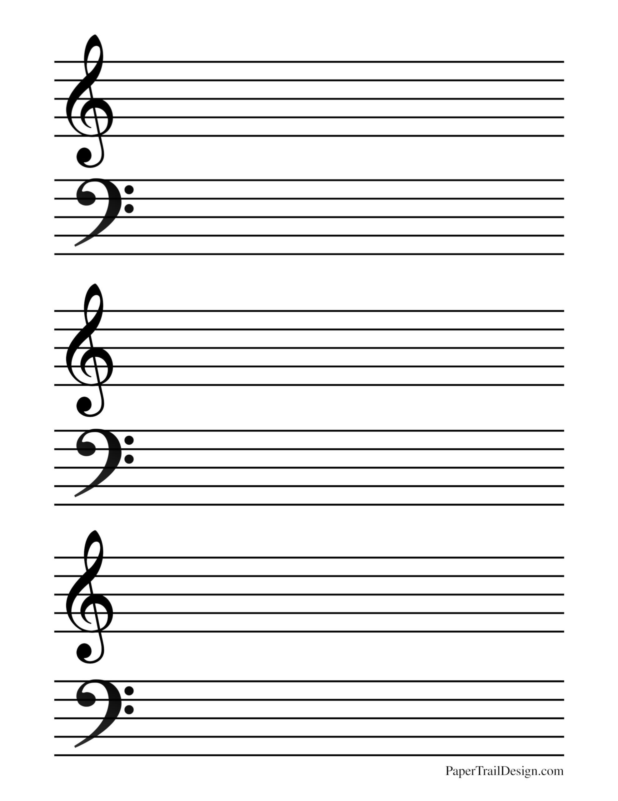 Free Printable Music Staff Paper Paper Trail Design Worksheets Library