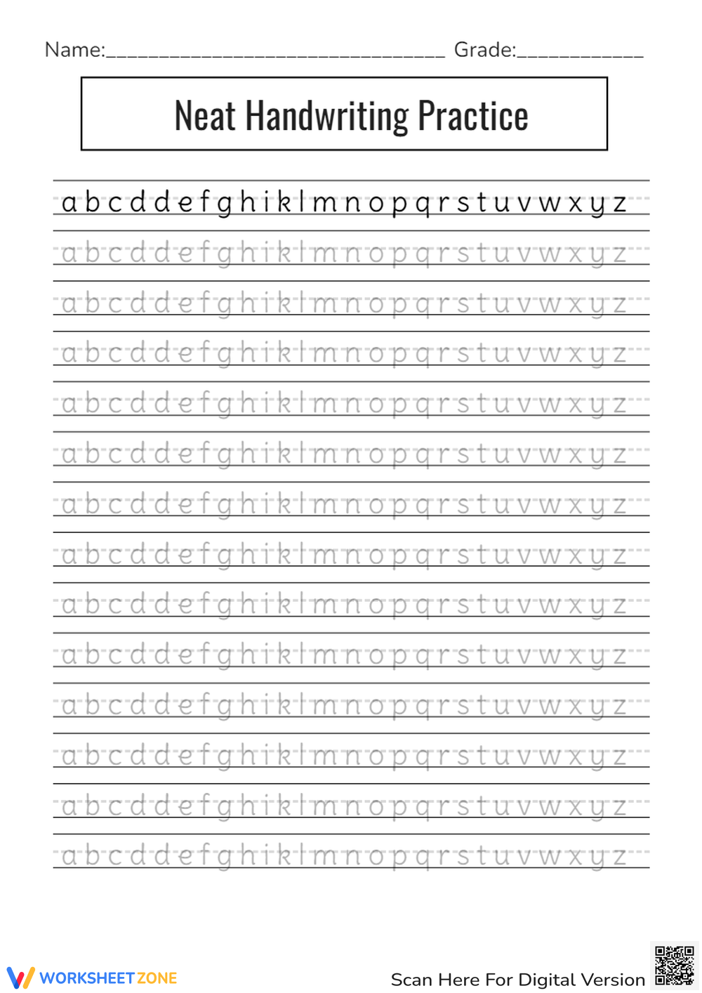 Free Printable Neat Handwriting Practice Sheets For All Ages Worksheets Library