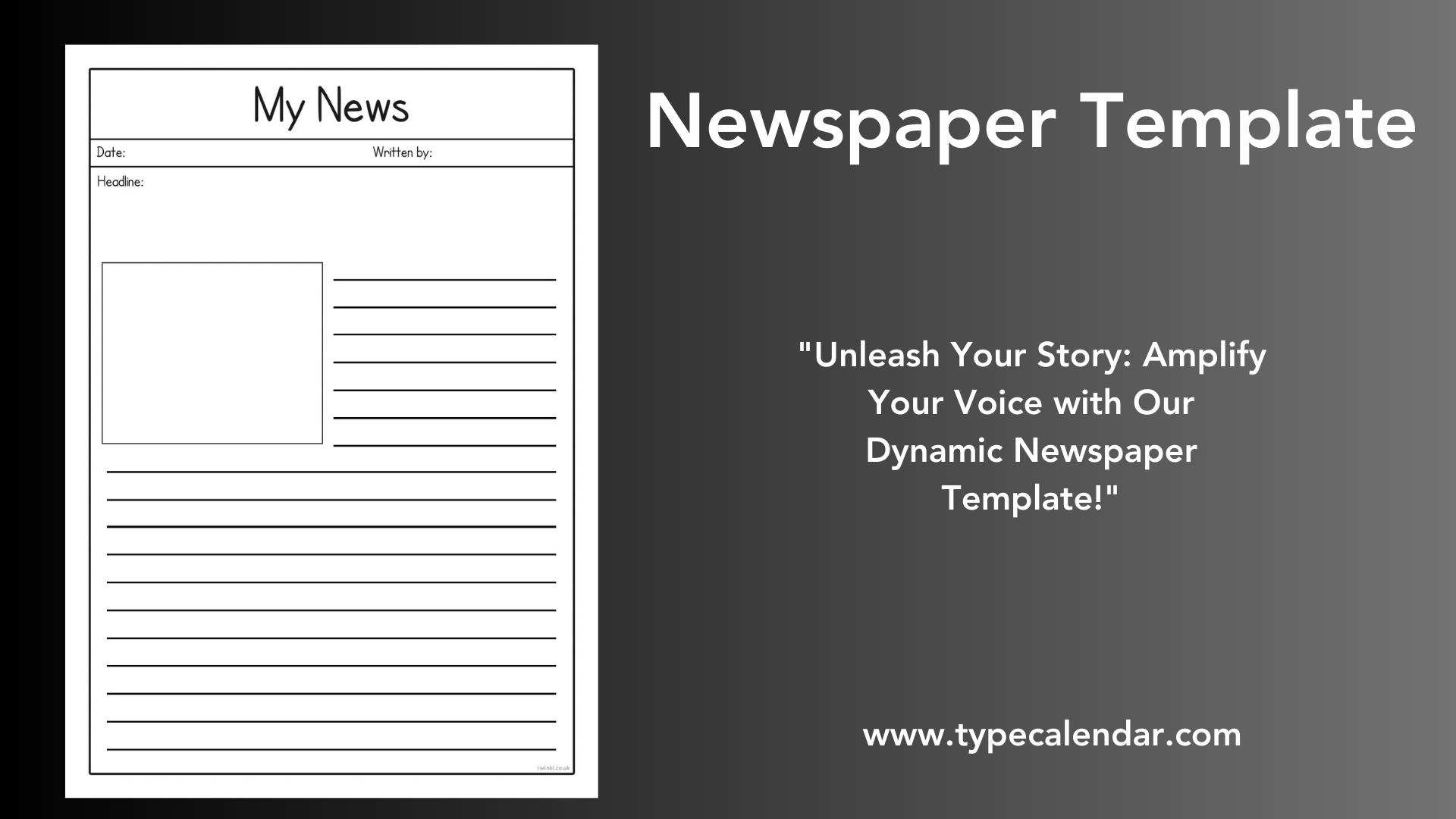 Blank Newspaper Template Printable