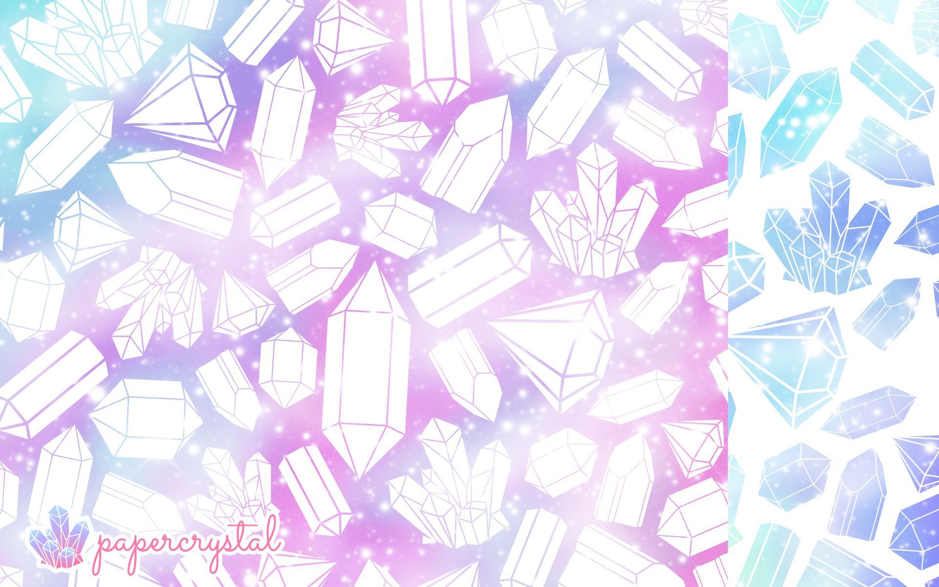 Free Printable Origami Paper Crystal Galaxy Pattern Paper Kawaii