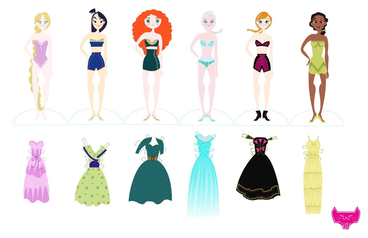 Free Printable Princess Deals Paper Dolls And Clothes