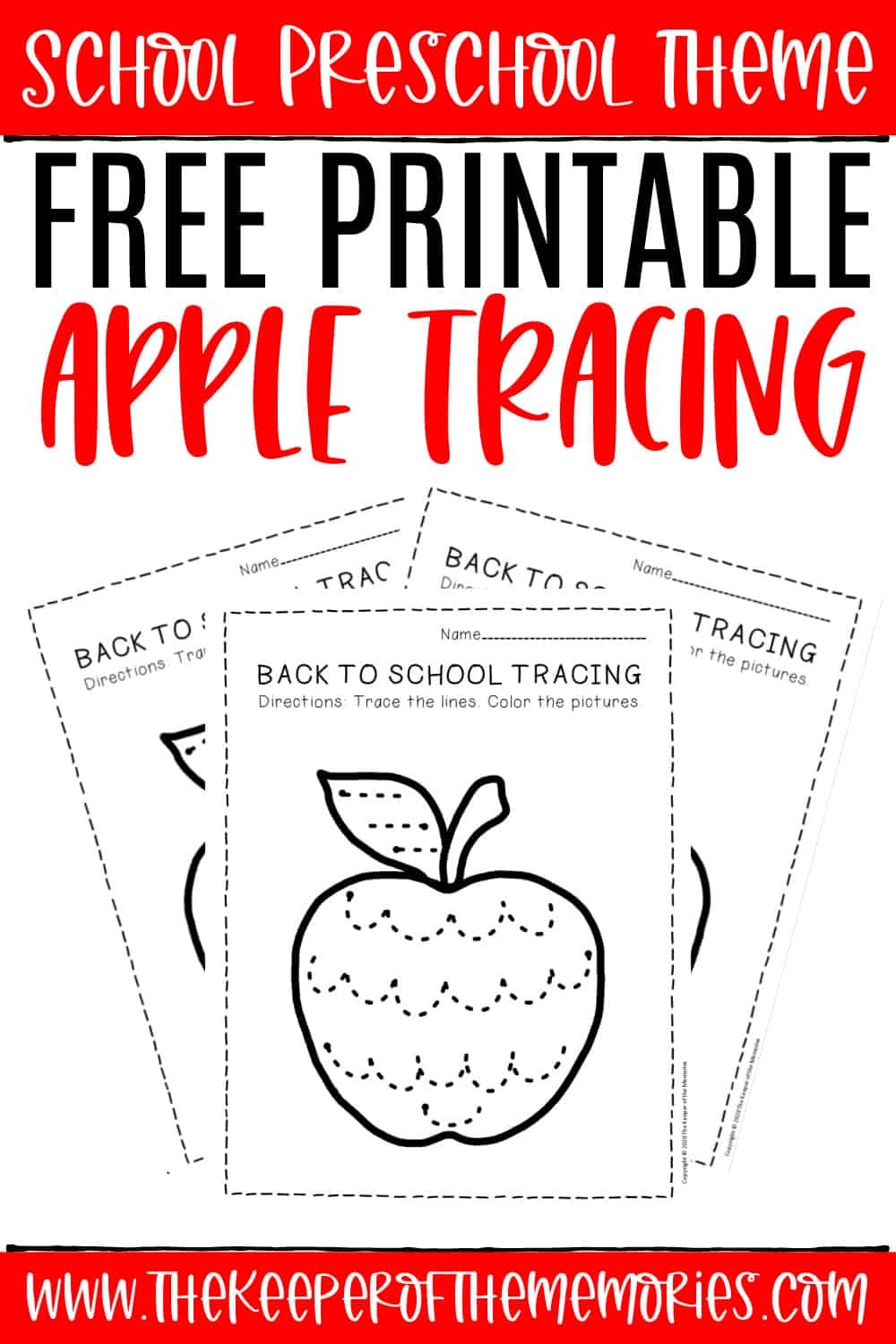 Free Printable Tracing Worksheets Preschool