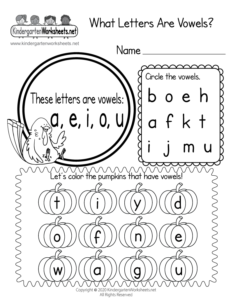 Free Printable What Letters Are Vowels Worksheet