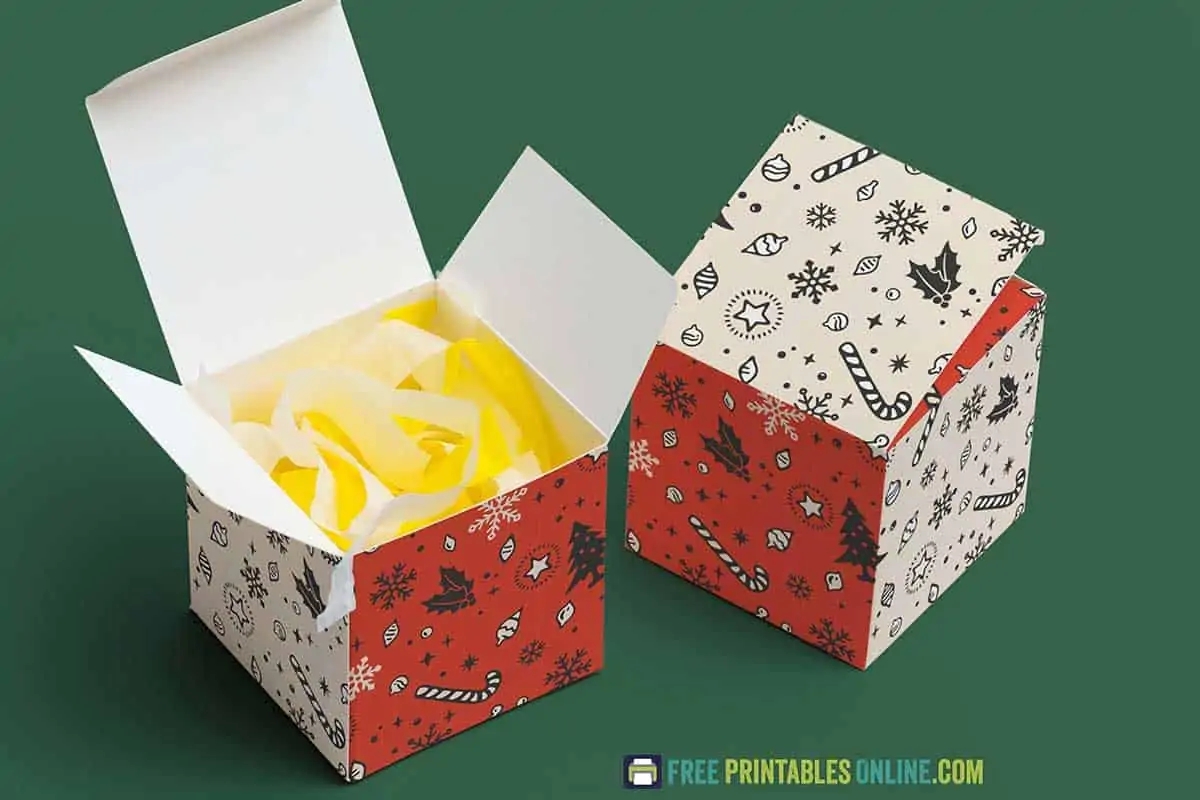 Free Square Holiday Box Template Free Printables Online