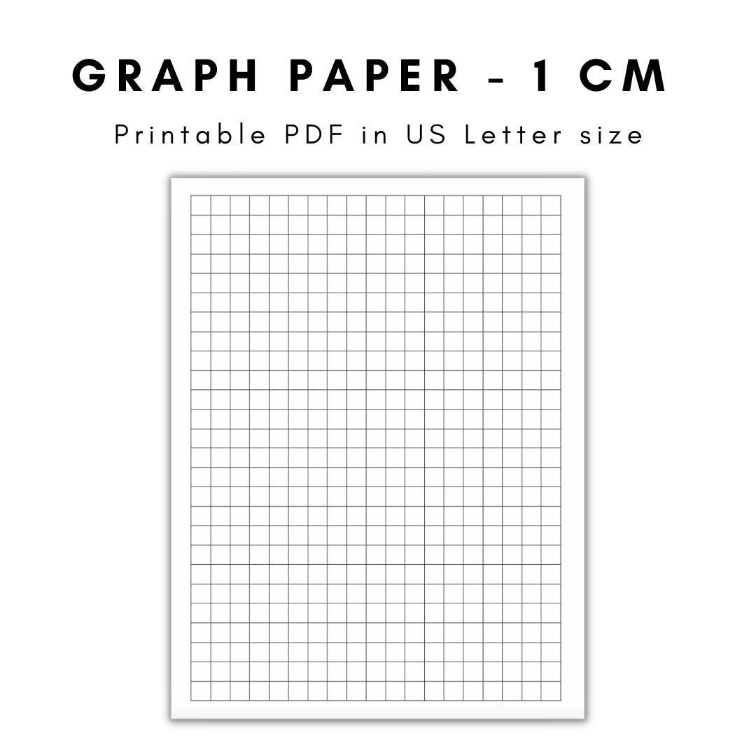 Graph Paper Printable Graph Paper Graph Paper Printable Graph Paper 1 Cm 1 Cm Graph Paper Etsy