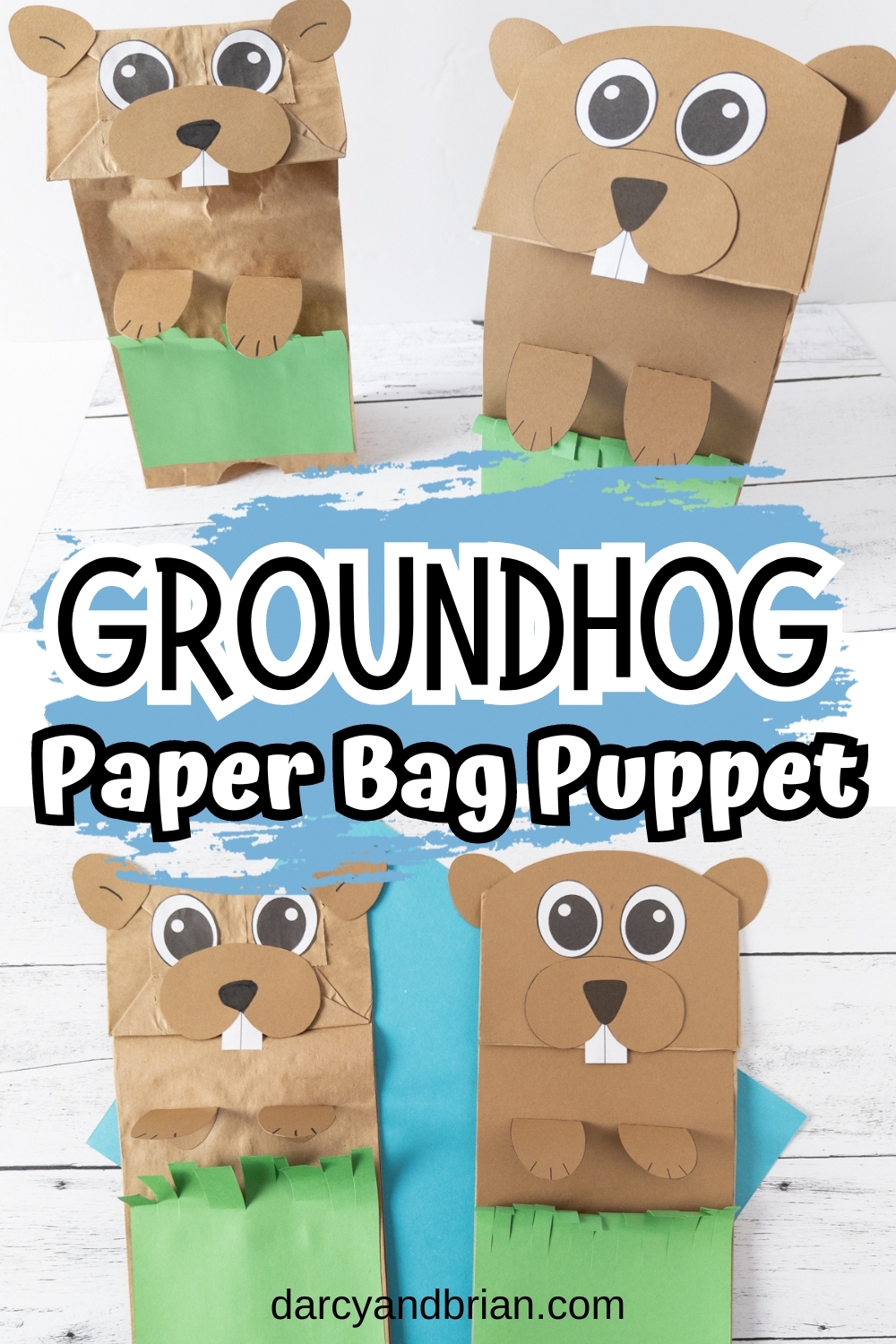 Groundhog Paper Bag Puppet Craft Free Printable Template