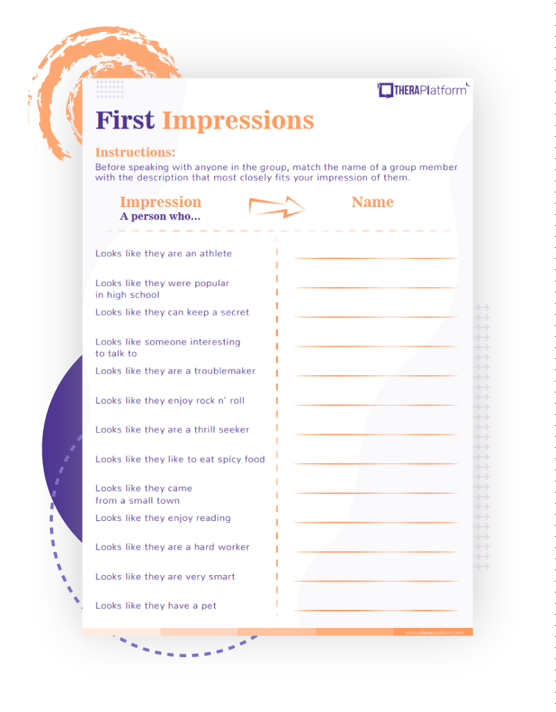 Group Therapy Worksheets