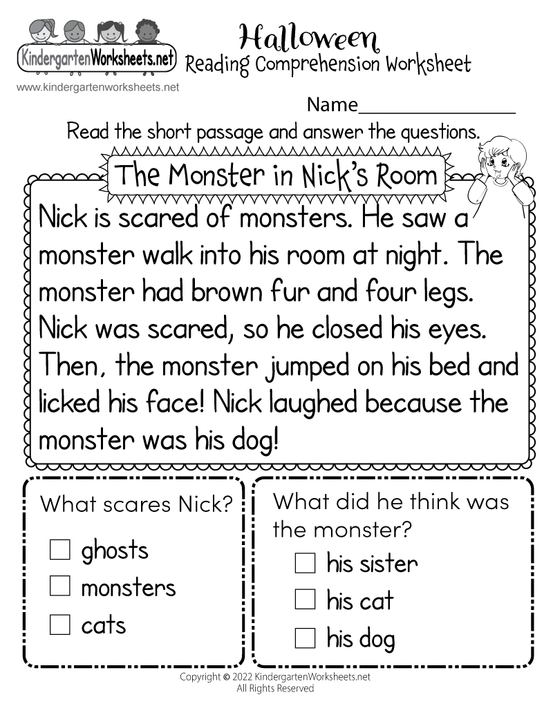 Free Printable Comprehension Worksheets