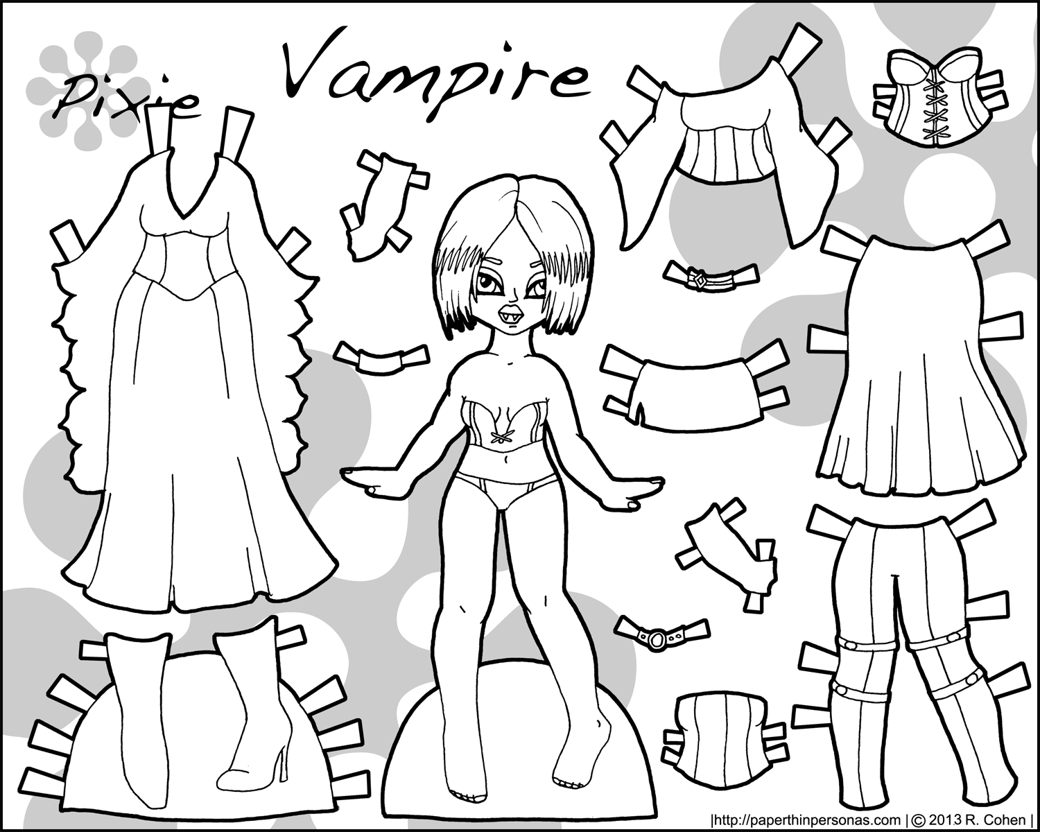Happy Halloween A Vampire Printable Paper Doll Paper Thin Personas