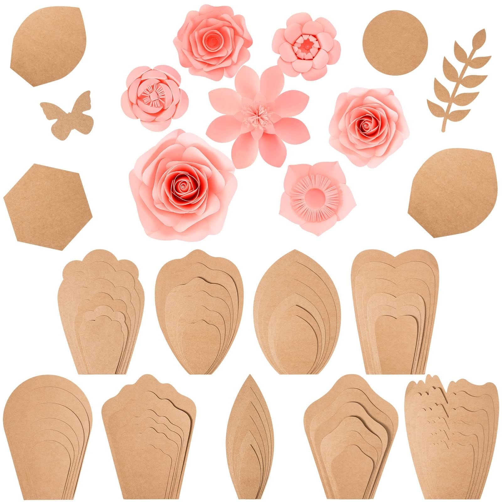 Harloon 60 Pieces Large Paper Flower Template Set DIY Paper Decorations For Wall Blossom Stencils 9 Types Of Flowers For Wedding Birthday Party Photography Background Amazon de Home Kitchen