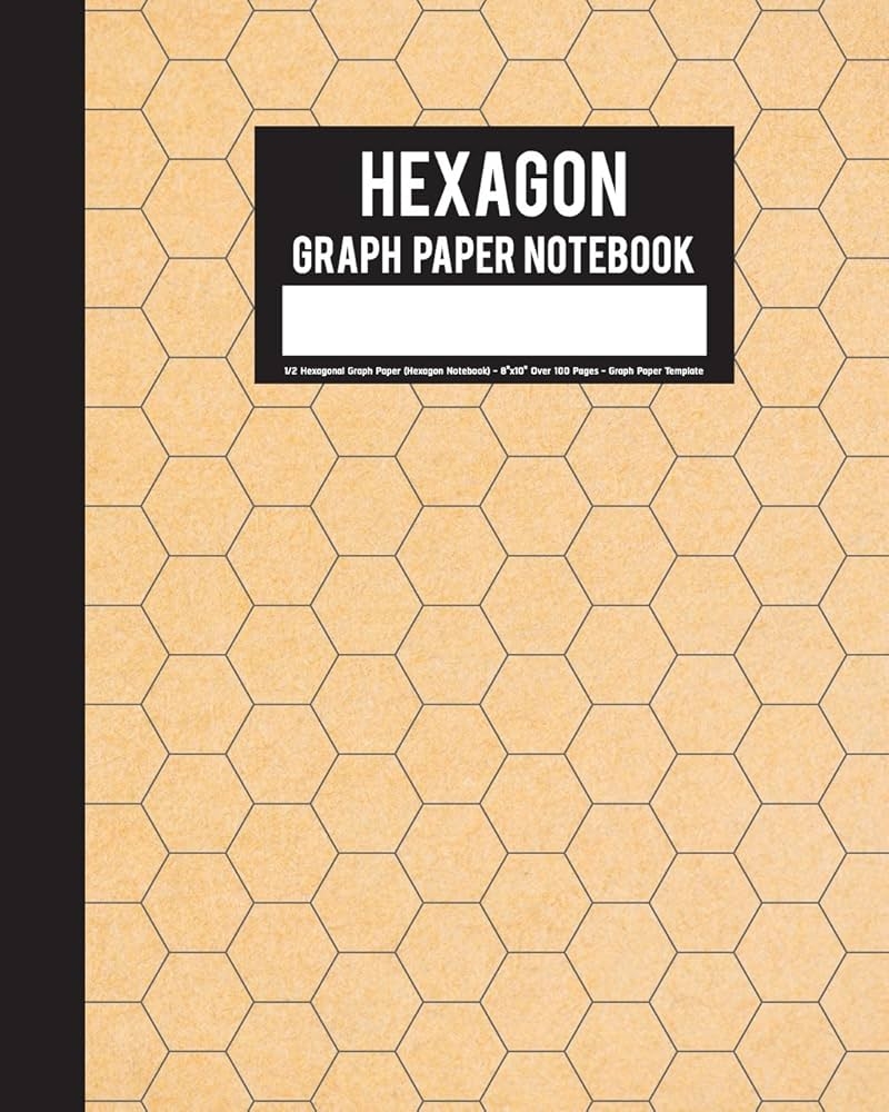 Hexagon Graph Paper Notebook 1 2 Hexagonal Graph Paper Hexagon Notebook 8 x10 Over 100 Pages Graph Paper Template Graph Paper Notebook 4 Amazon in