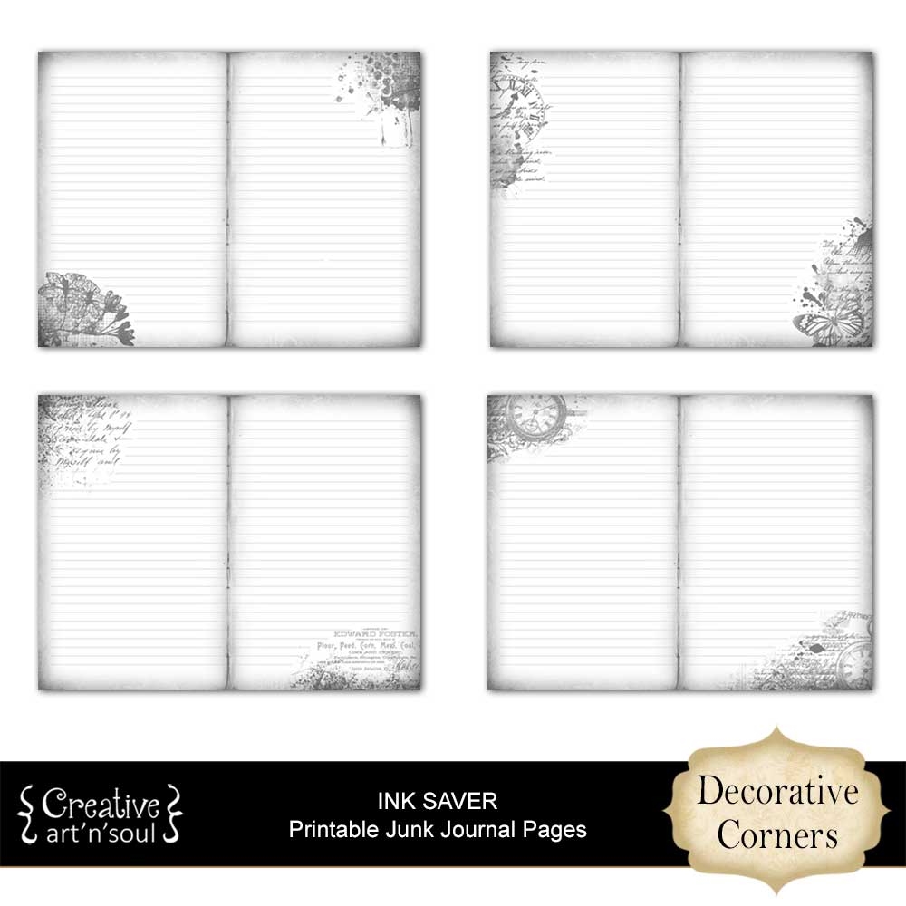 Ink Saver Printable Lined Journal Pages Creative ArtnSoul