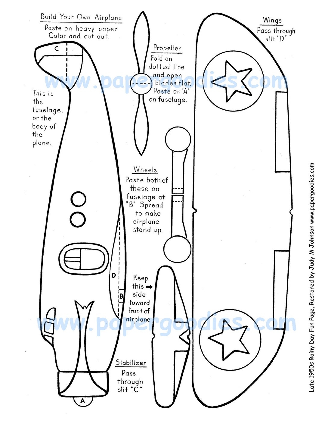 Printable Paper Airplane Template
