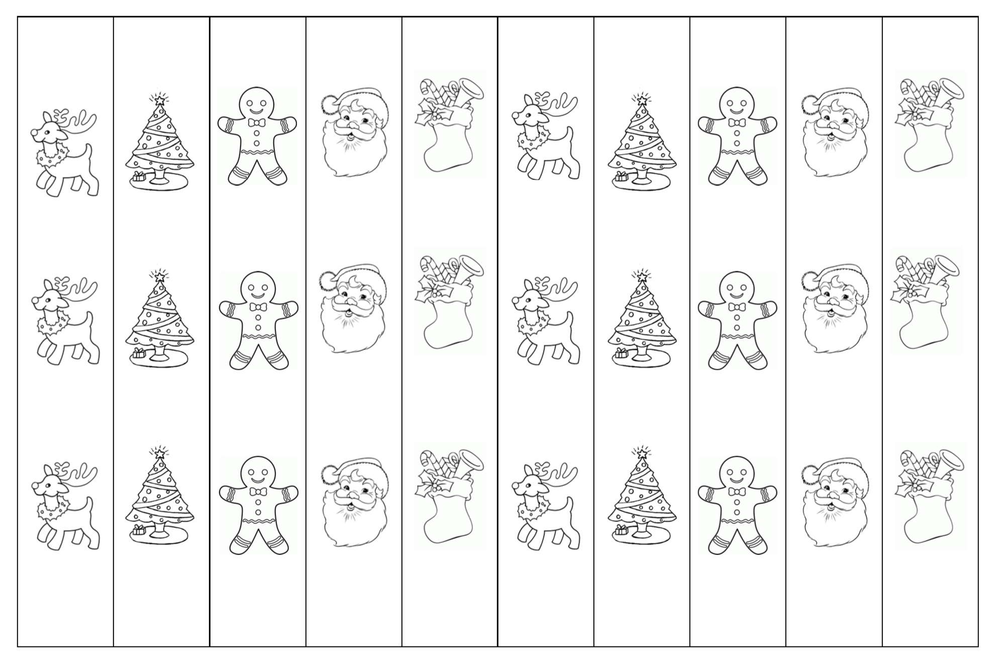 Kids Christmas Craft Activities Free Printable Colour in Paper Chain