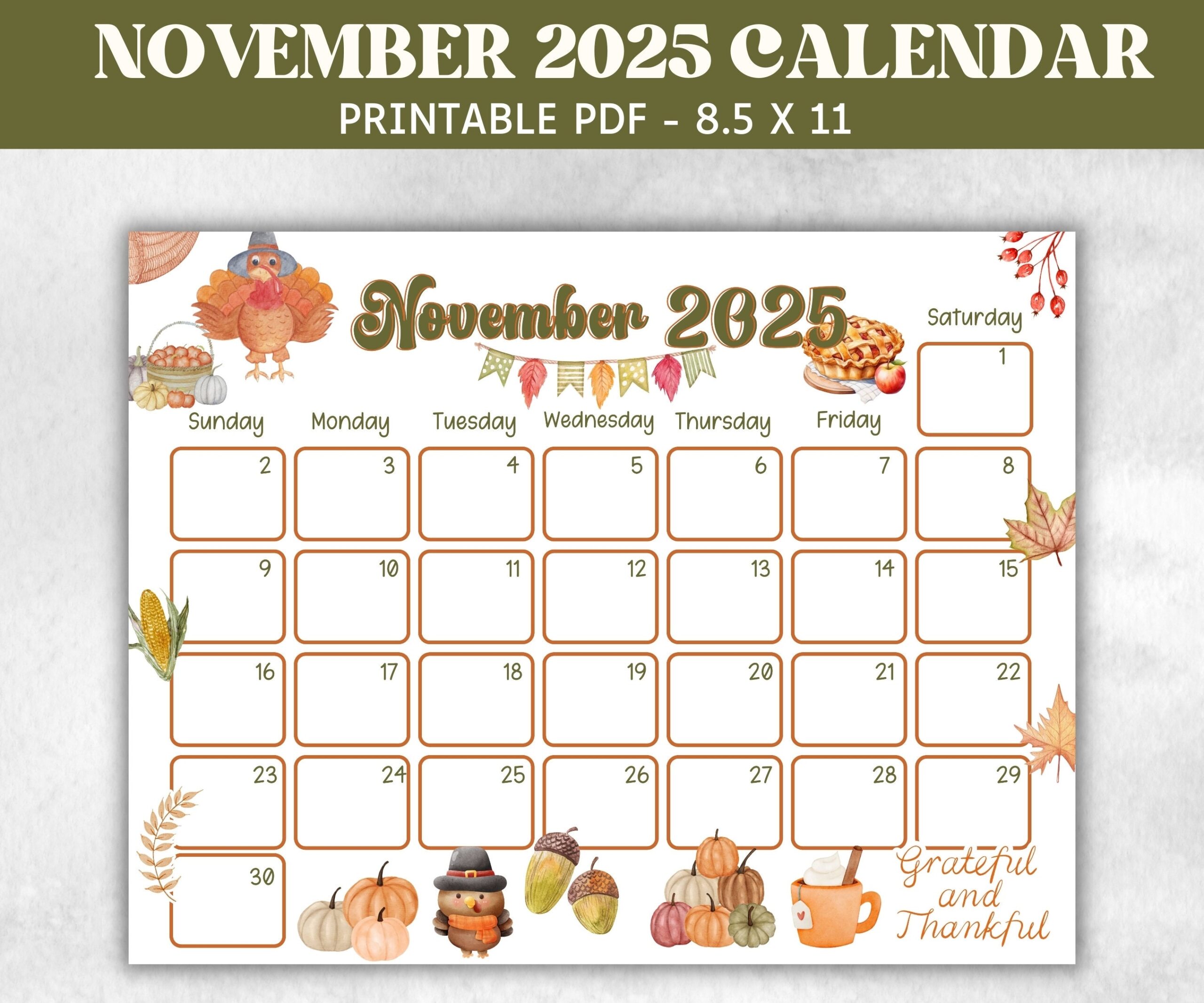 Nov 2025 Calendar Printable