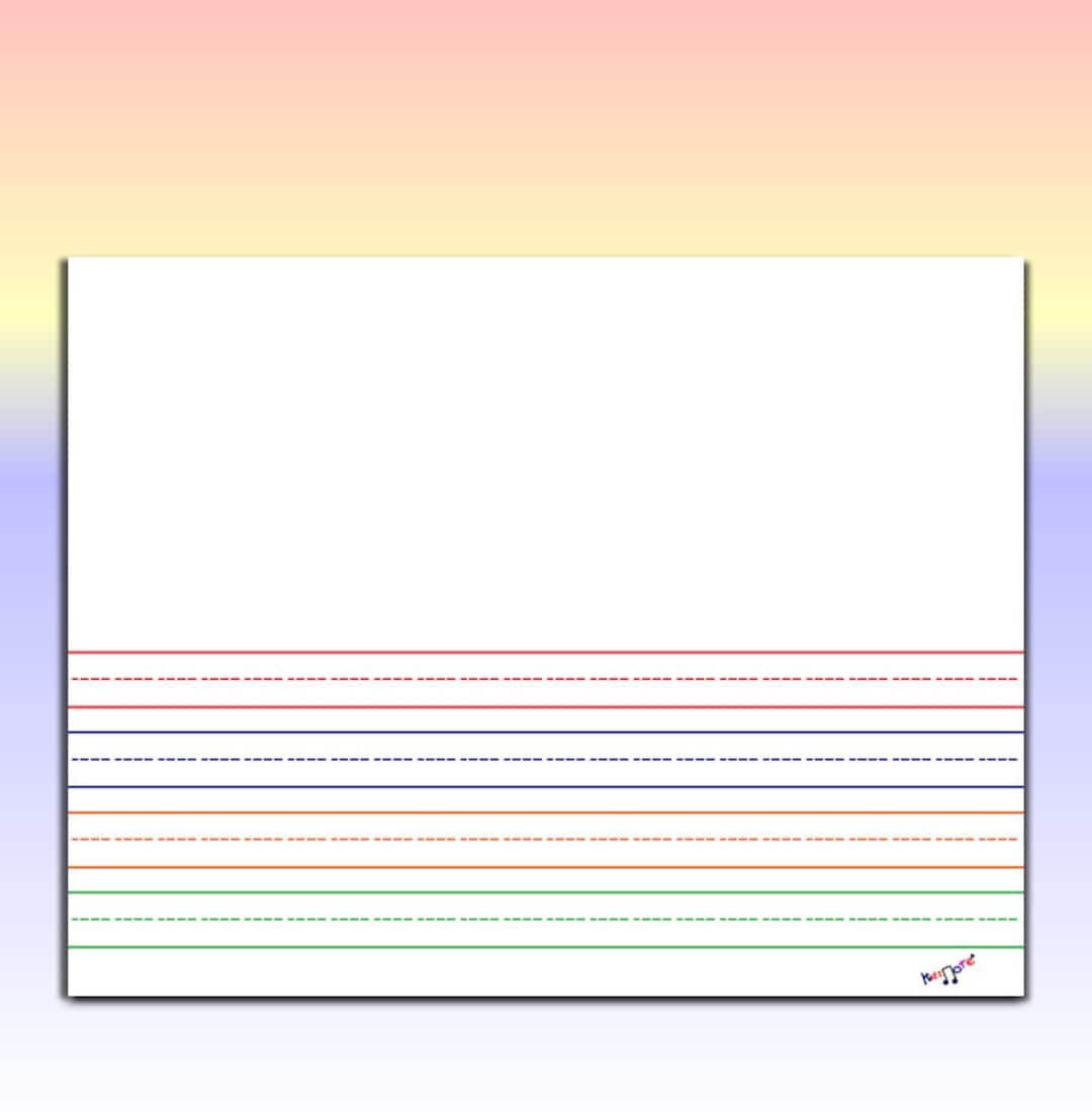 Kindergarten Writing Paper Landscape Mult Color Printable Lined Paper PDF Etsy UK