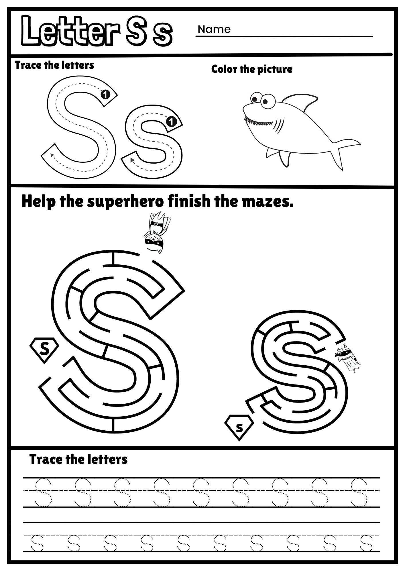 Free Printable Letter S Worksheets