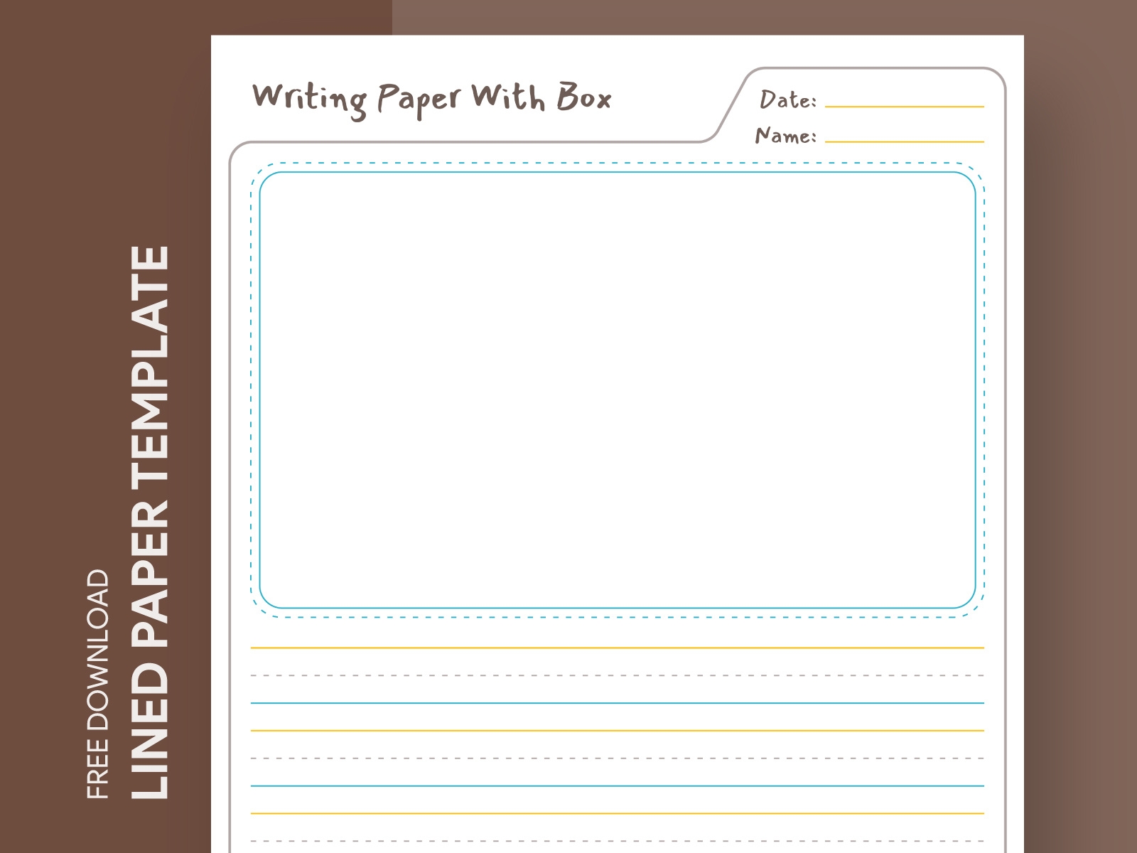 Lined Paper With Picture Box Free Google Docs Template By Gdoc On Dribbble