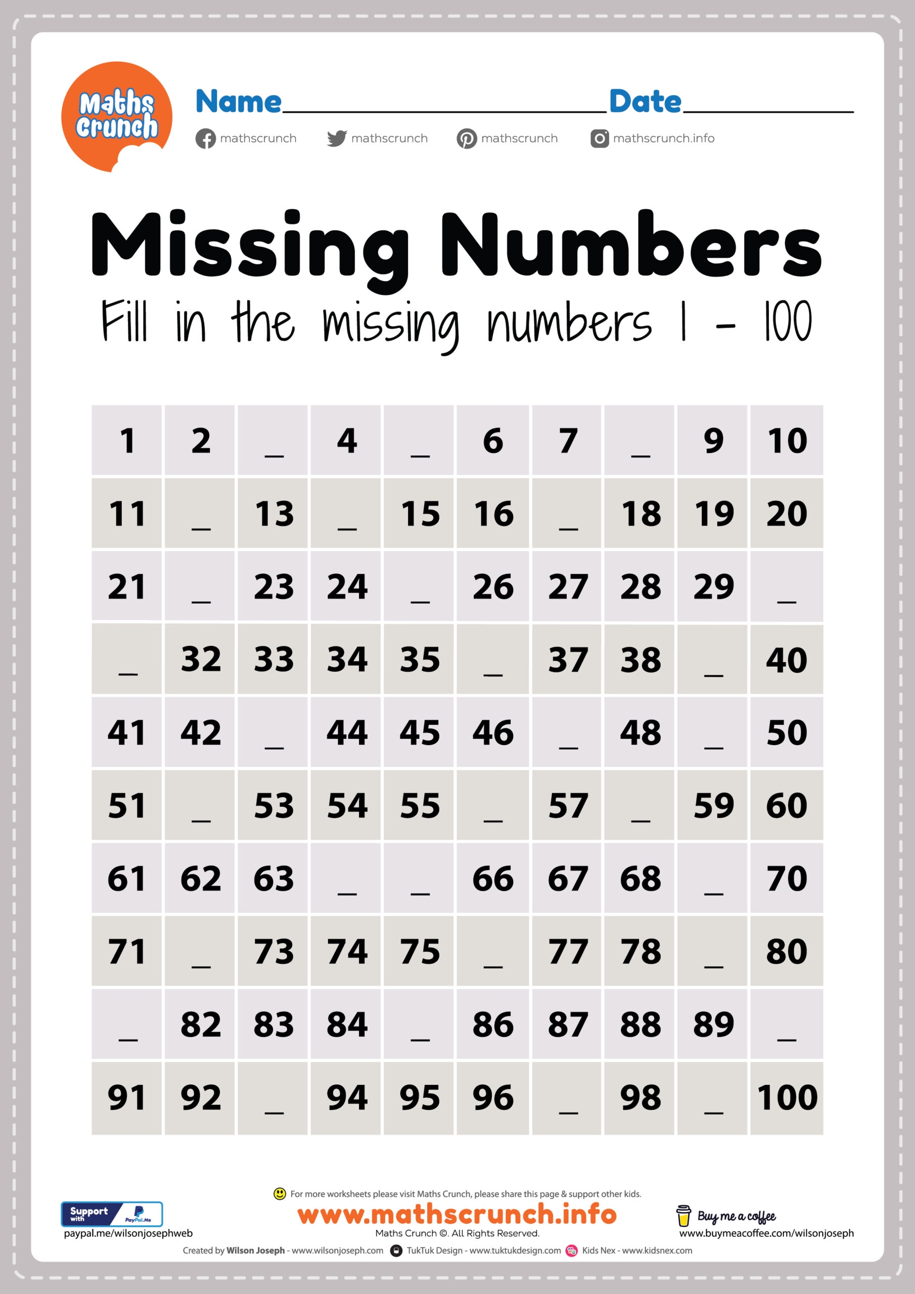 Free Printable Math Worksheets Pdf