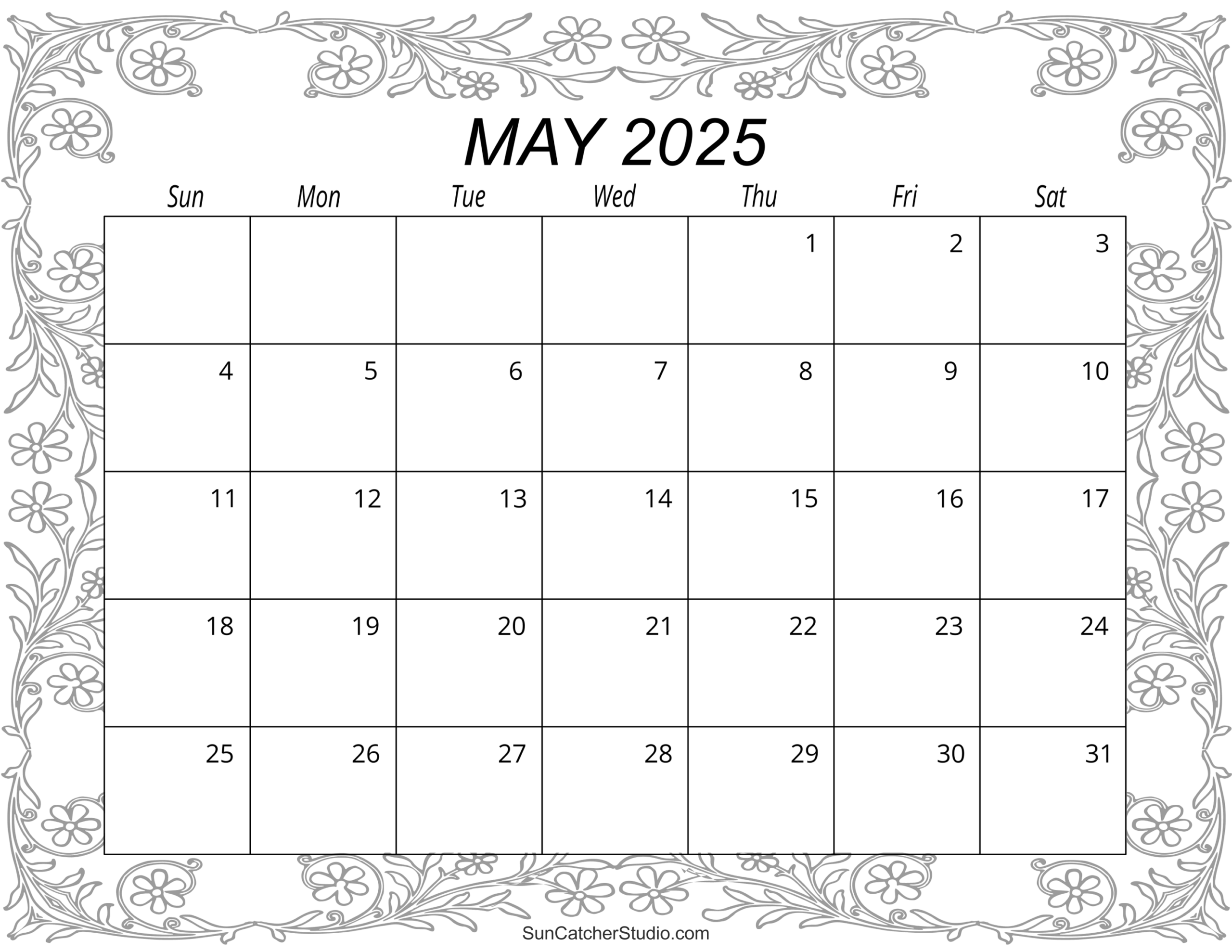 May 2025 Calendar Free Printable Free Printables Monograms Design Tools Patterns U0026 DIY Projects