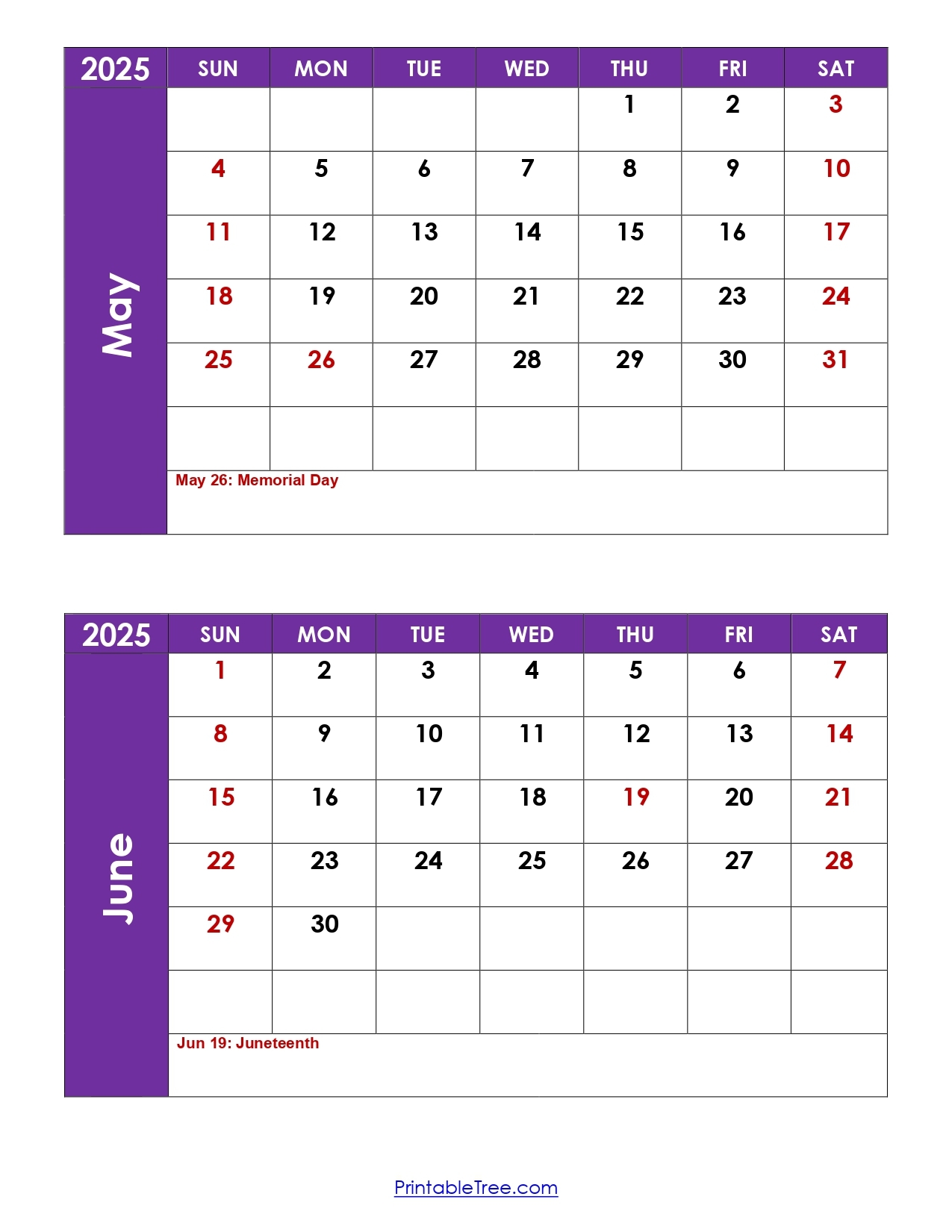 May June July 2025 Calendar Printable
