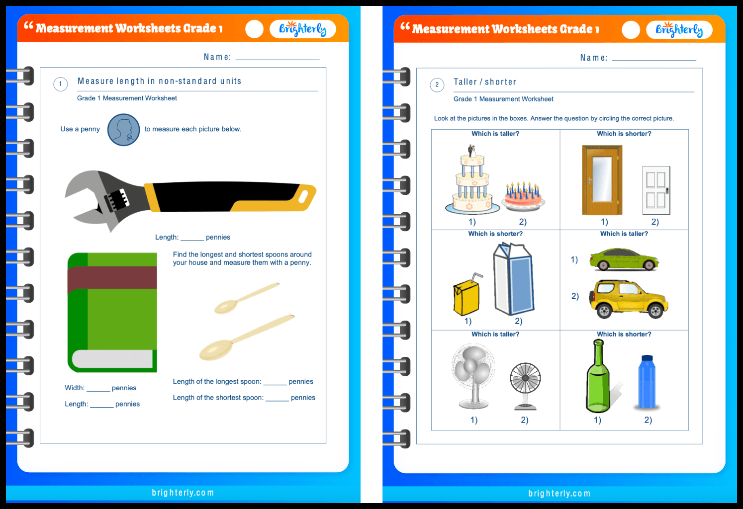 Measurement Worksheets Grade 1 PDF