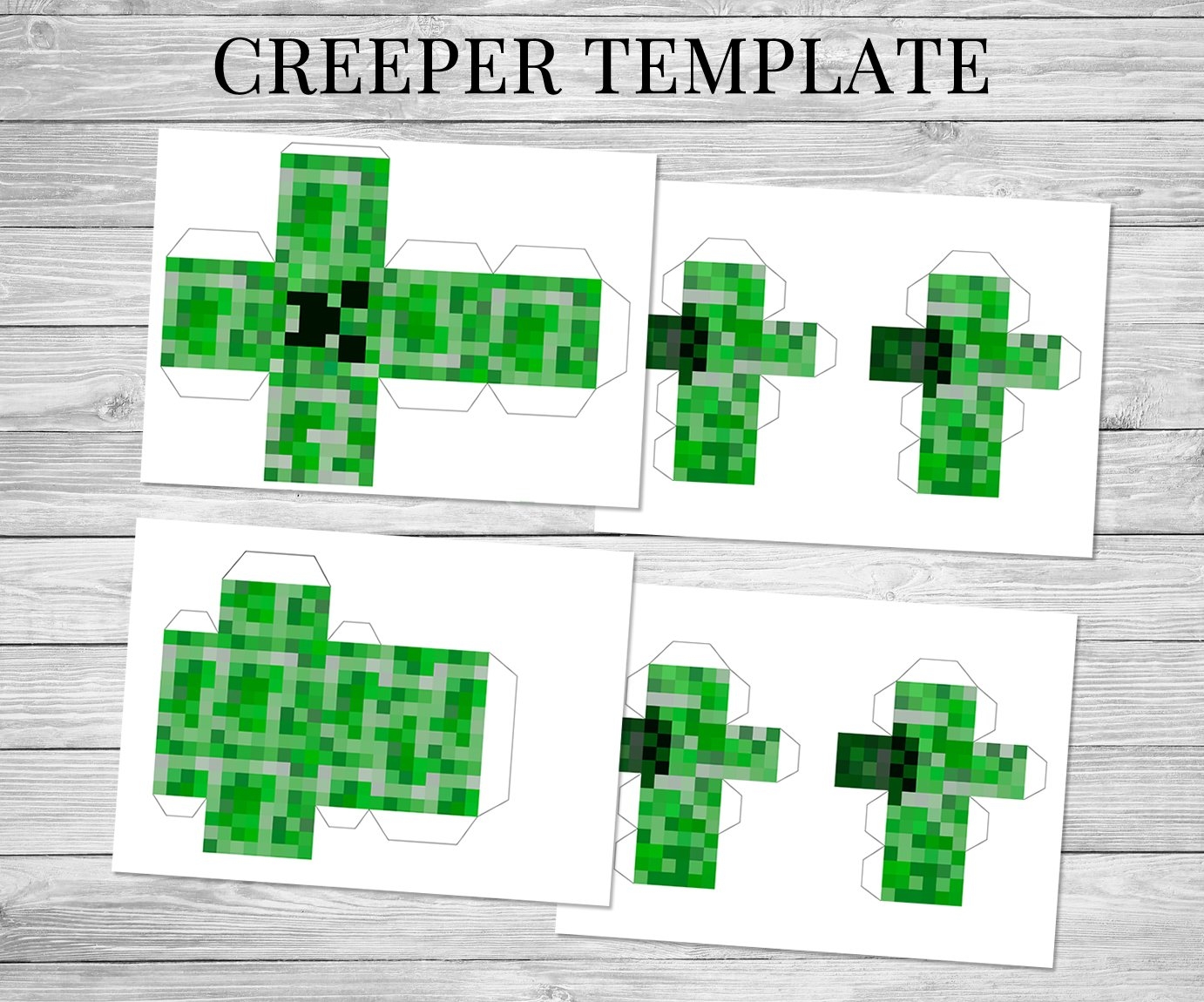 Minecraft Printable Steve Creeper Minecraft Birthday Party Supplies