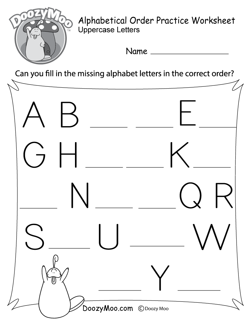 Missing Letter Worksheets Free Printables Doozy Moo