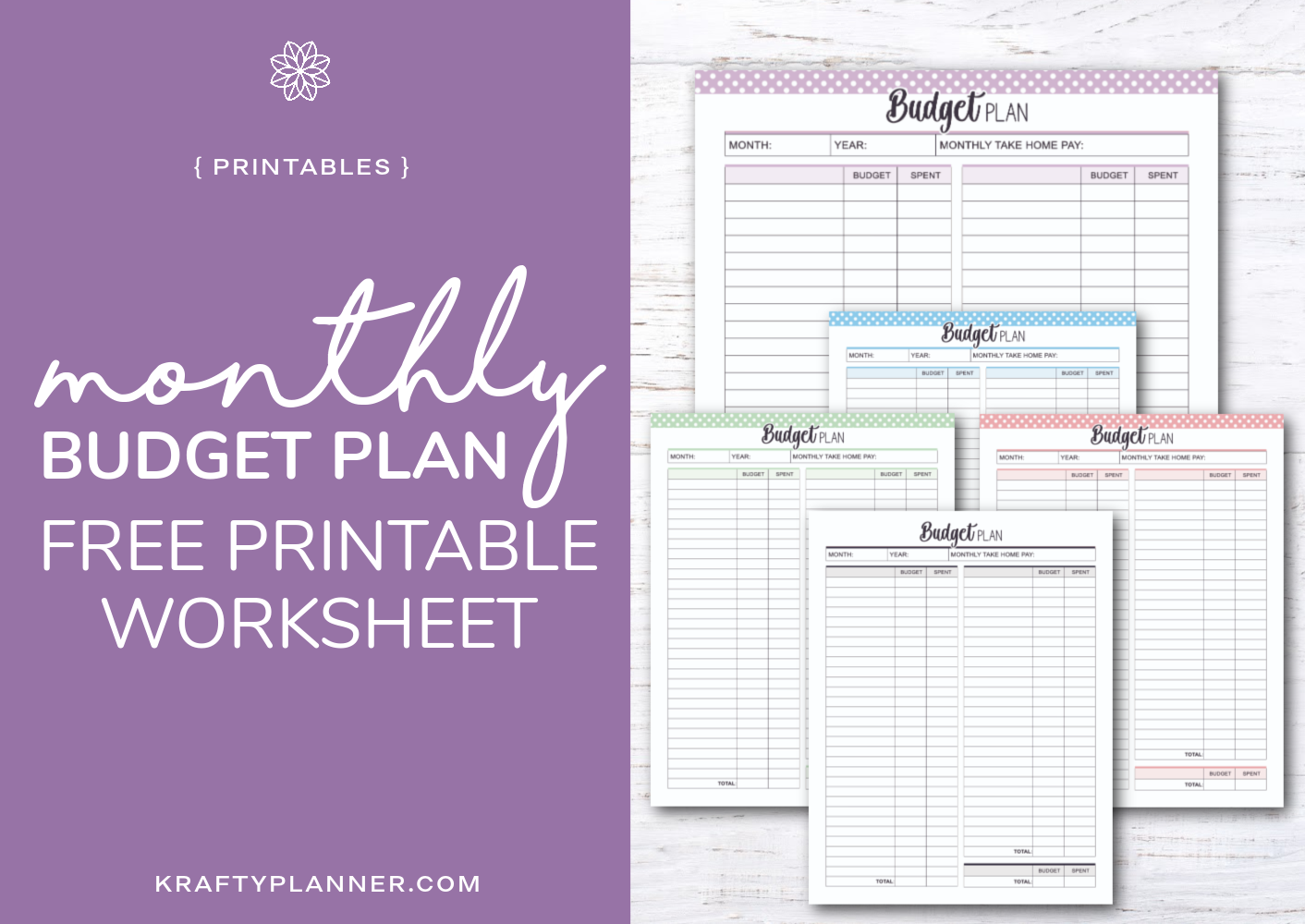 Free Printable Monthly Budget Worksheets