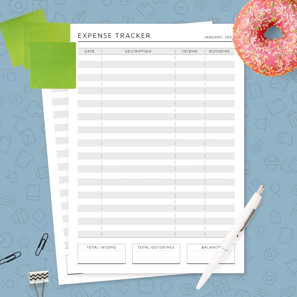 Monthly Income And Expense Tracker Formal Design Template Printable PDF