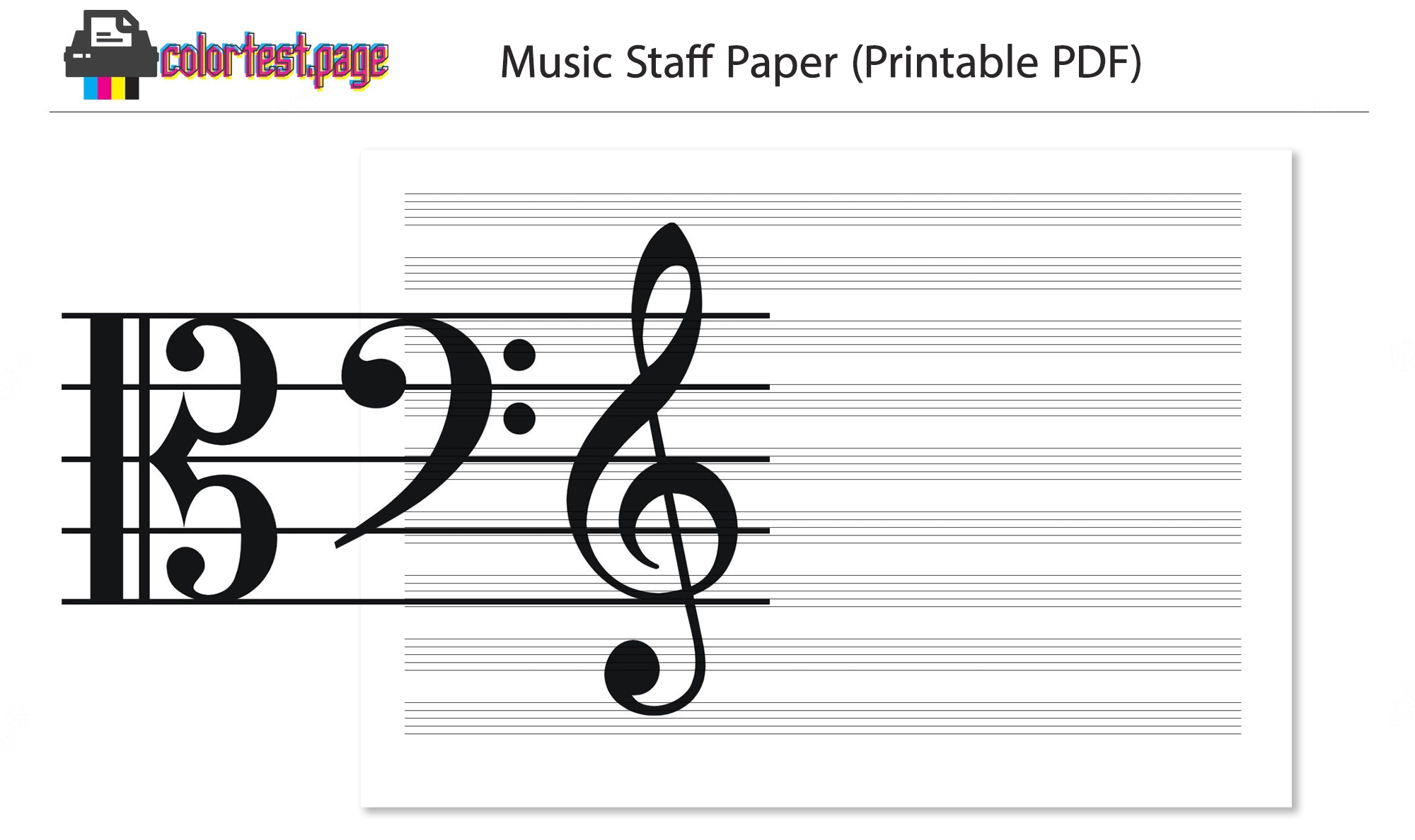 Music Staff Paper PDF Color Test Page