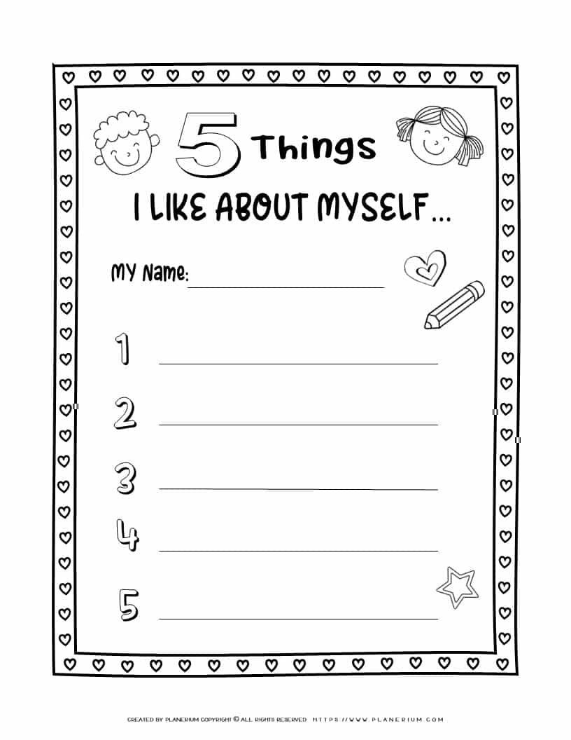 My Favorite Things Worksheet Planerium