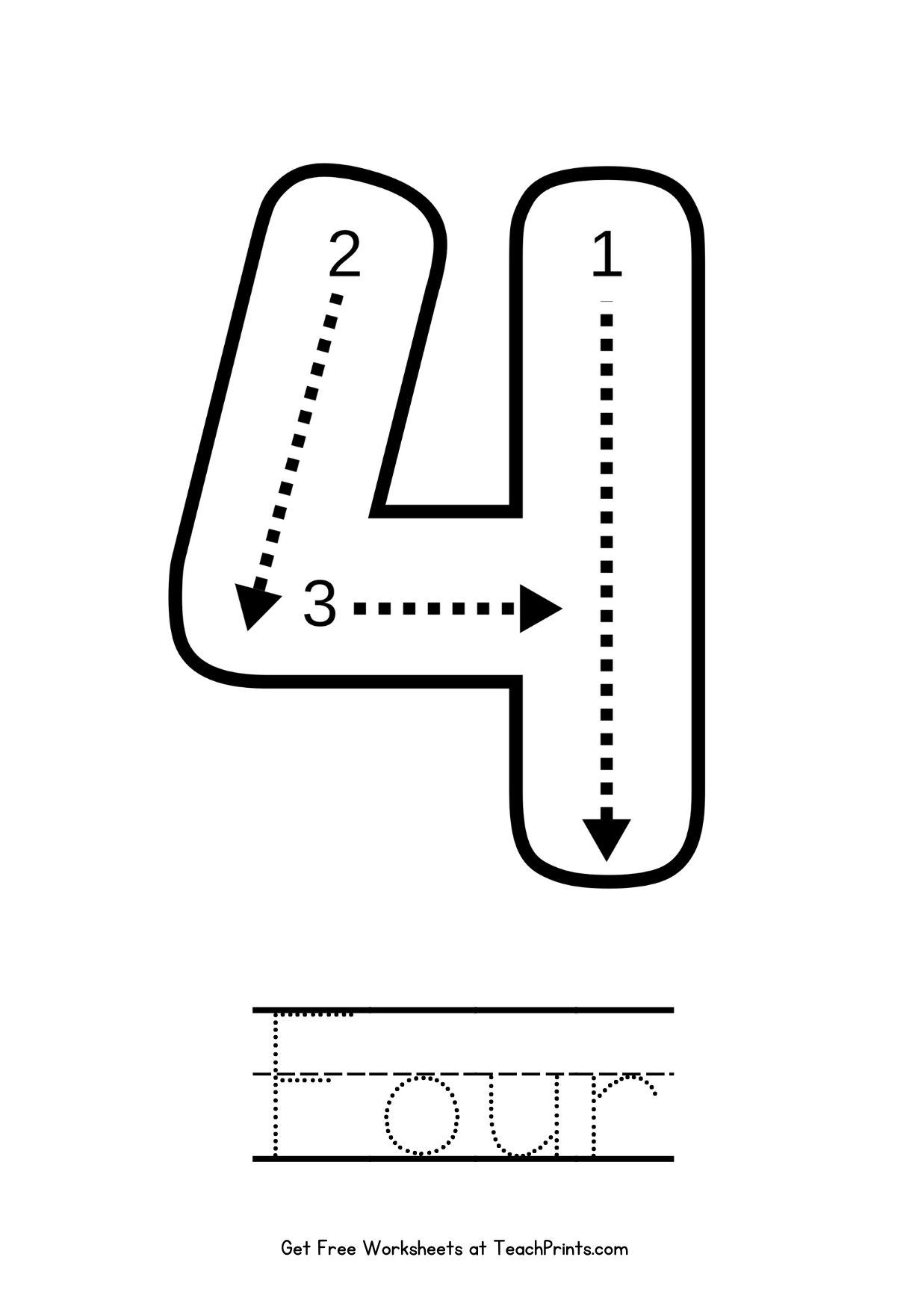 Free Printable Number 4 Worksheets