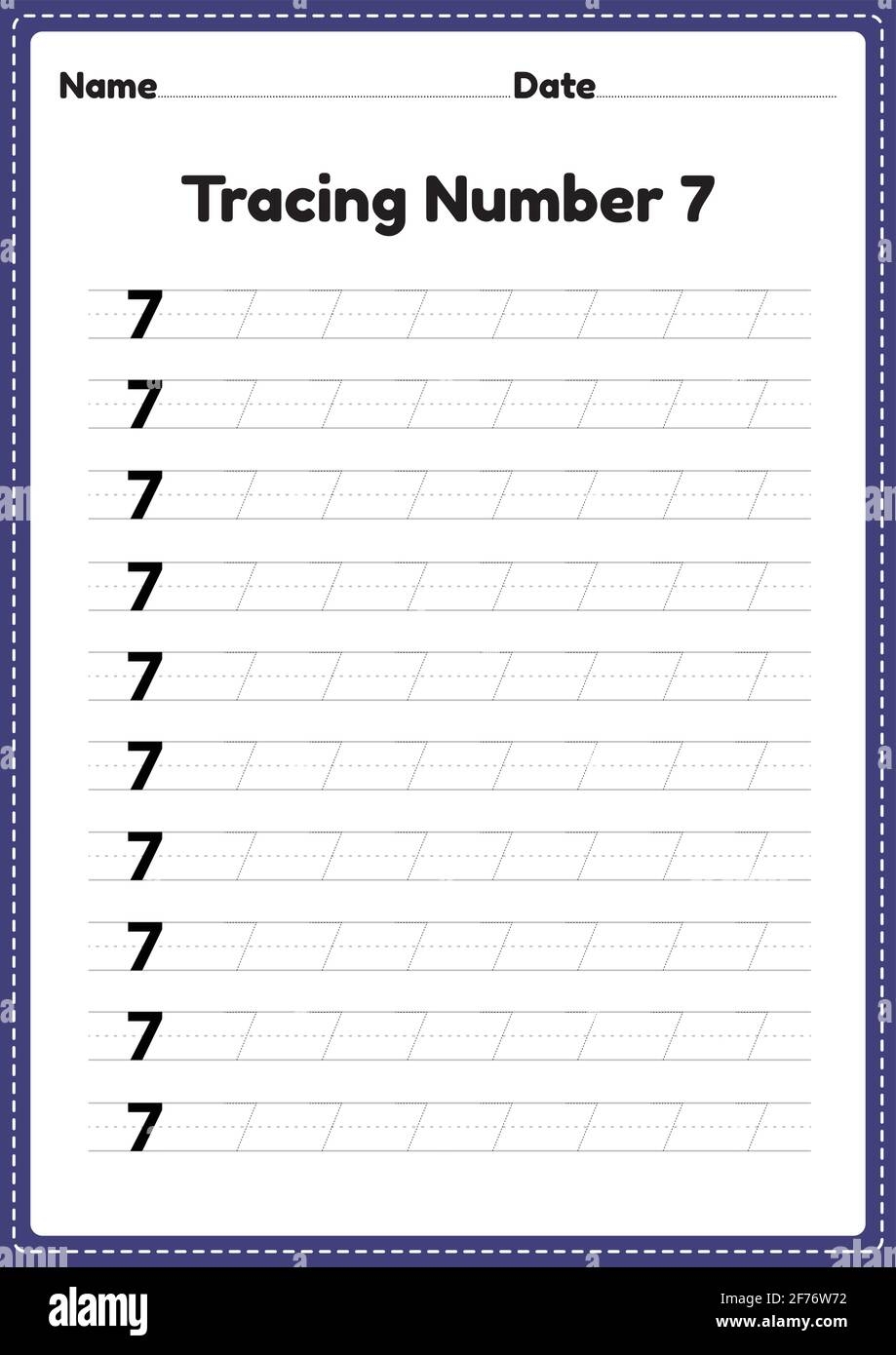 Number 7 Worksheet Hi res Stock Photography And Images Alamy