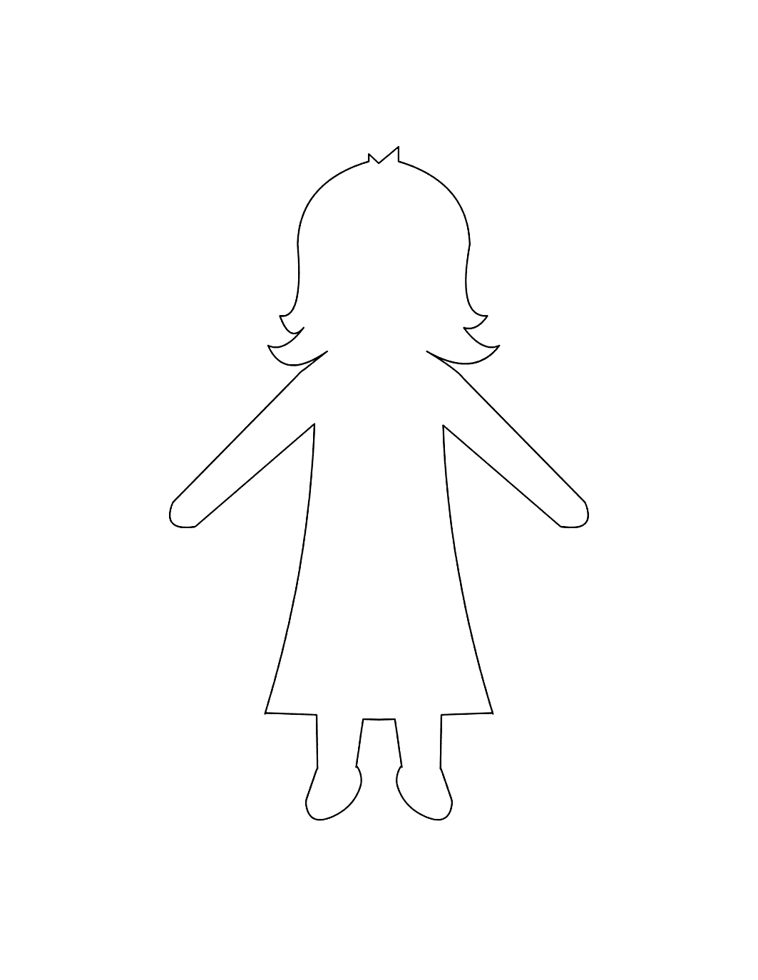 Paper Doll Templates Printable Coloring Pages FREE